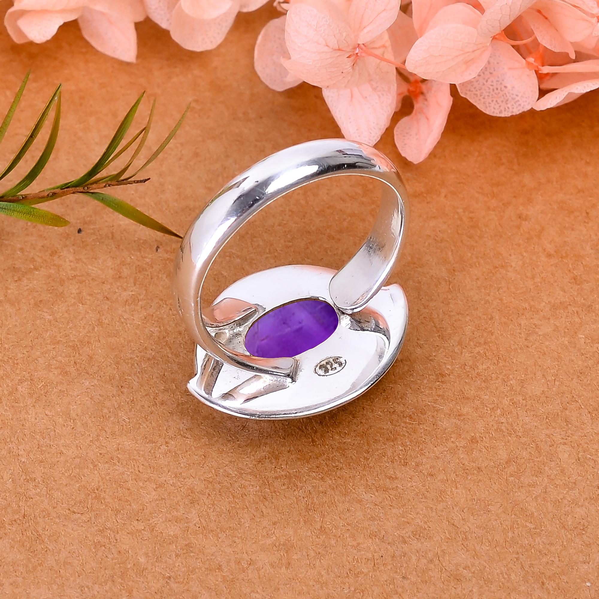 Purple Amethyst - Brazil Designer Handmade 925 Sterling Silver Ring