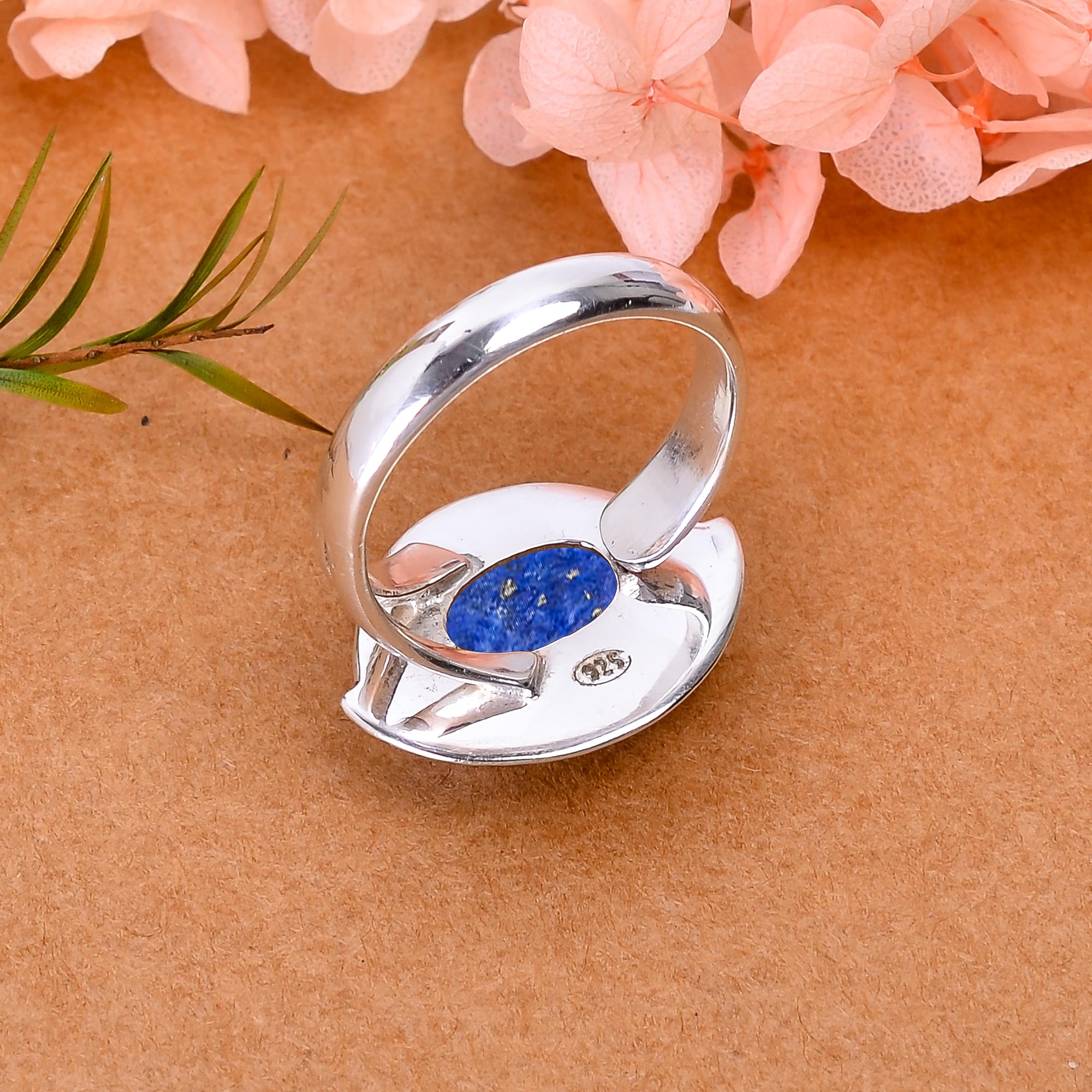 Natural Lapis Lazuli - Afghanistan Designer Handmade 925 Sterling Silver Ring