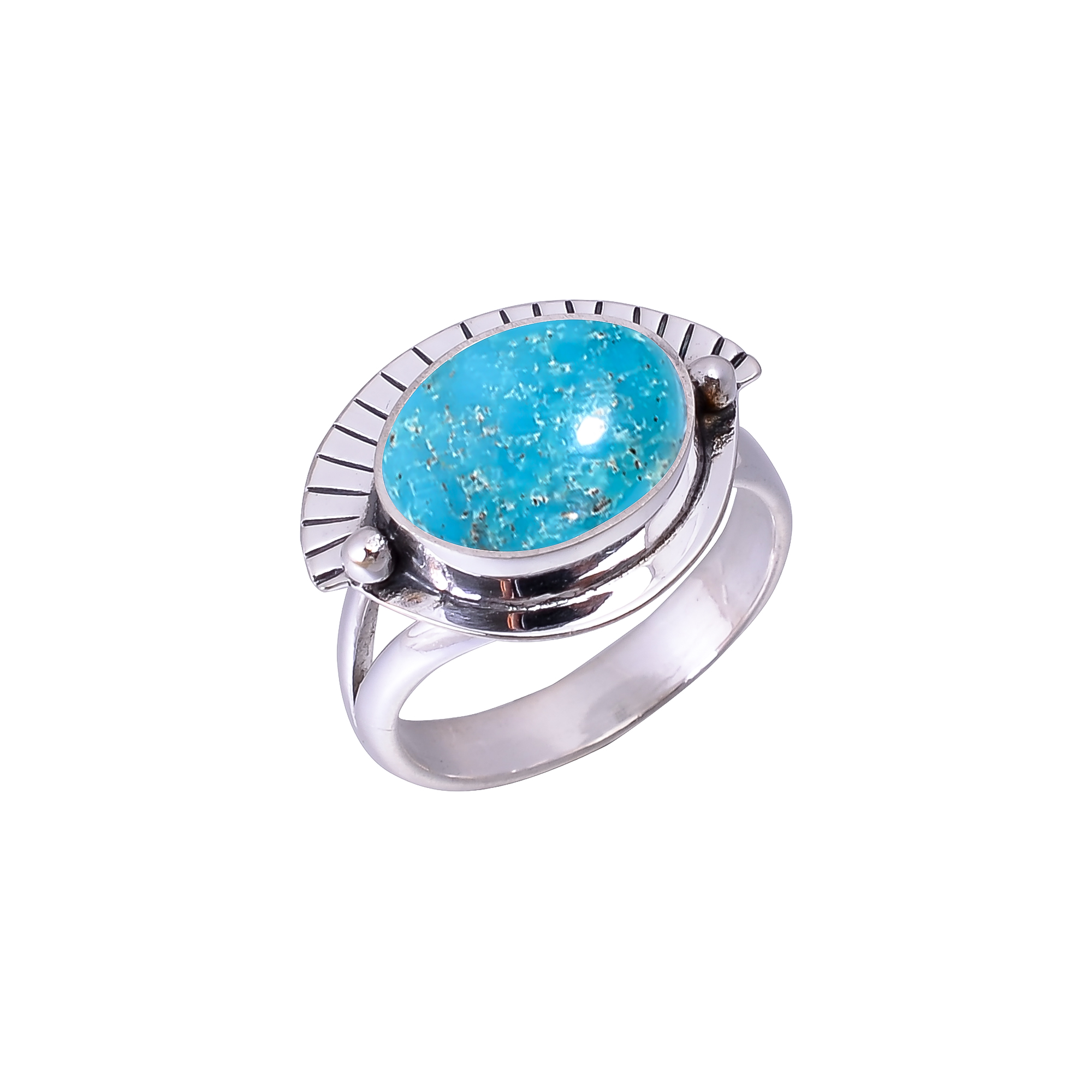 Turquoise - Tibet Designer Handmade 925 Sterling Silver Ring