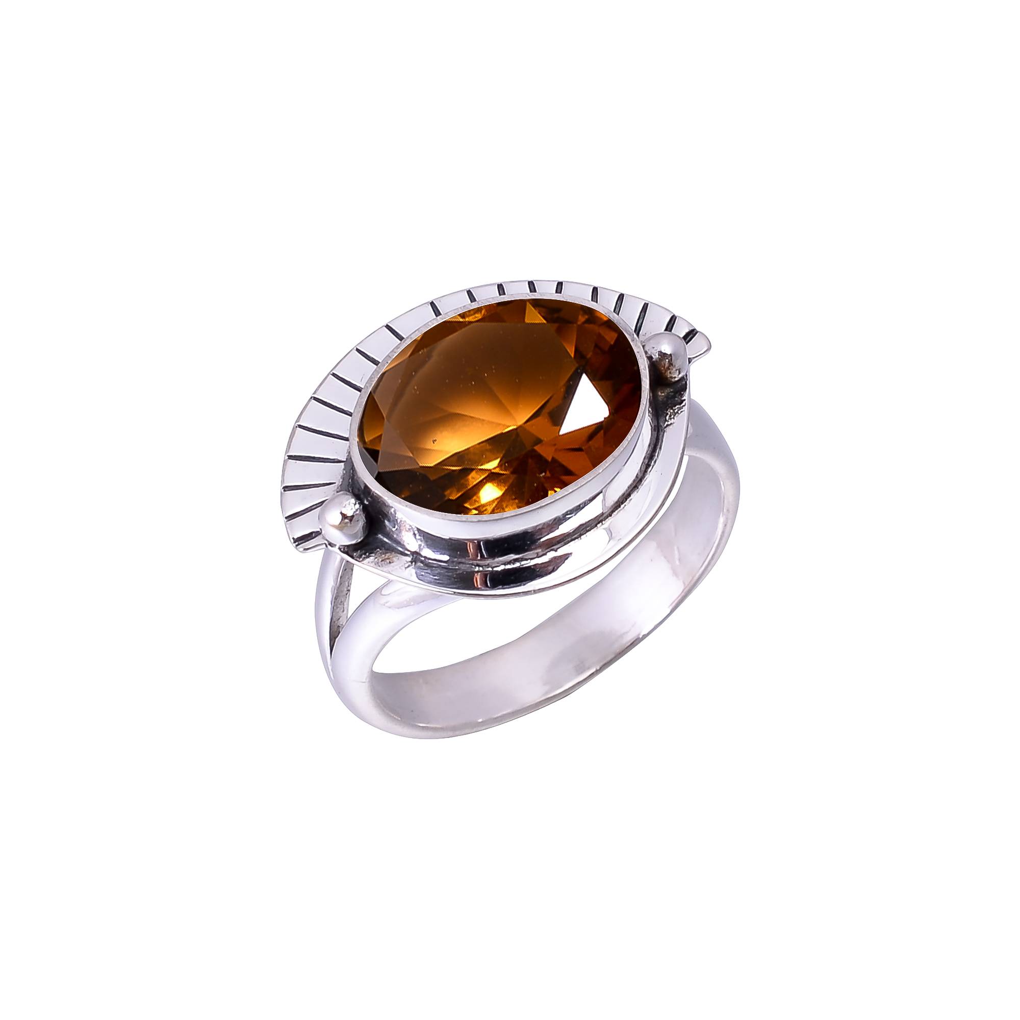 Smokey - Simulated Designer Handmade 925 Sterling Silver Ring