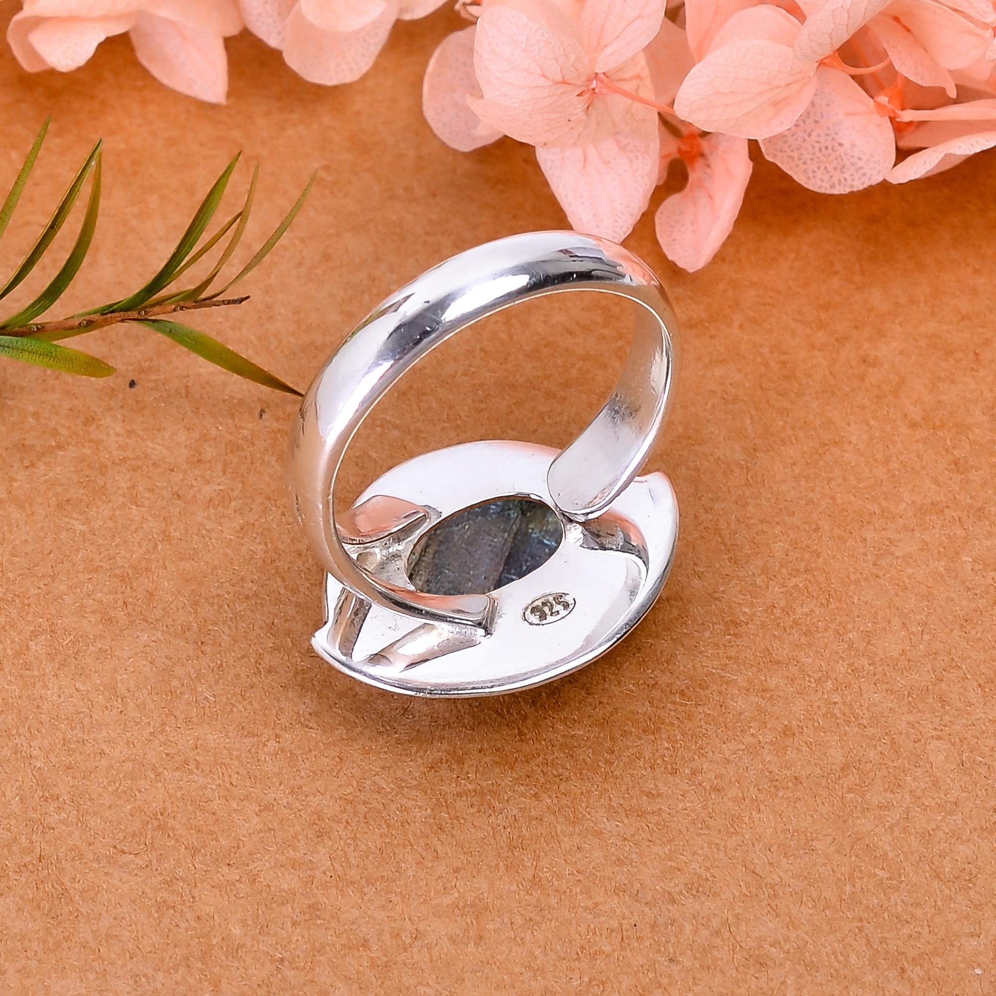 Labradorite - Madagascar Designer  Handmade Oxidised 925 Sterling Silver Ring