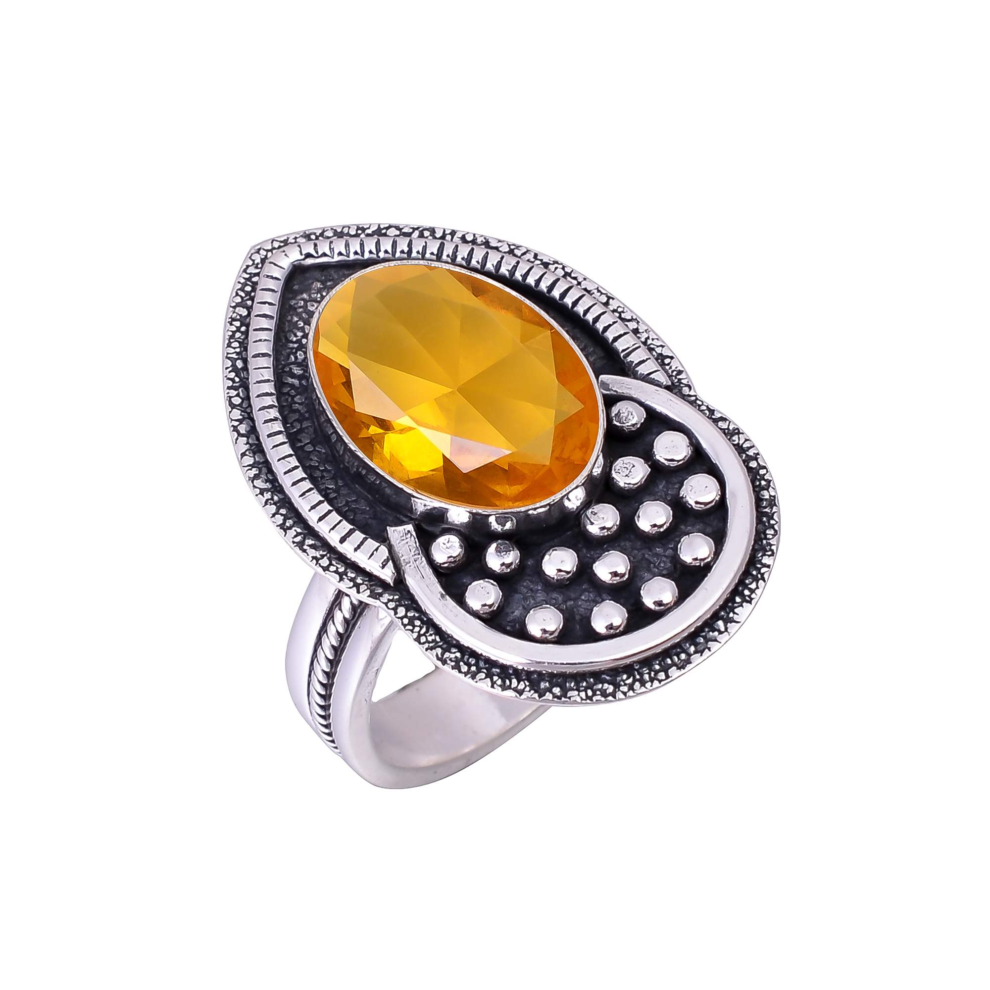 Citrine - Simulated 925 Sterling Silver Ring