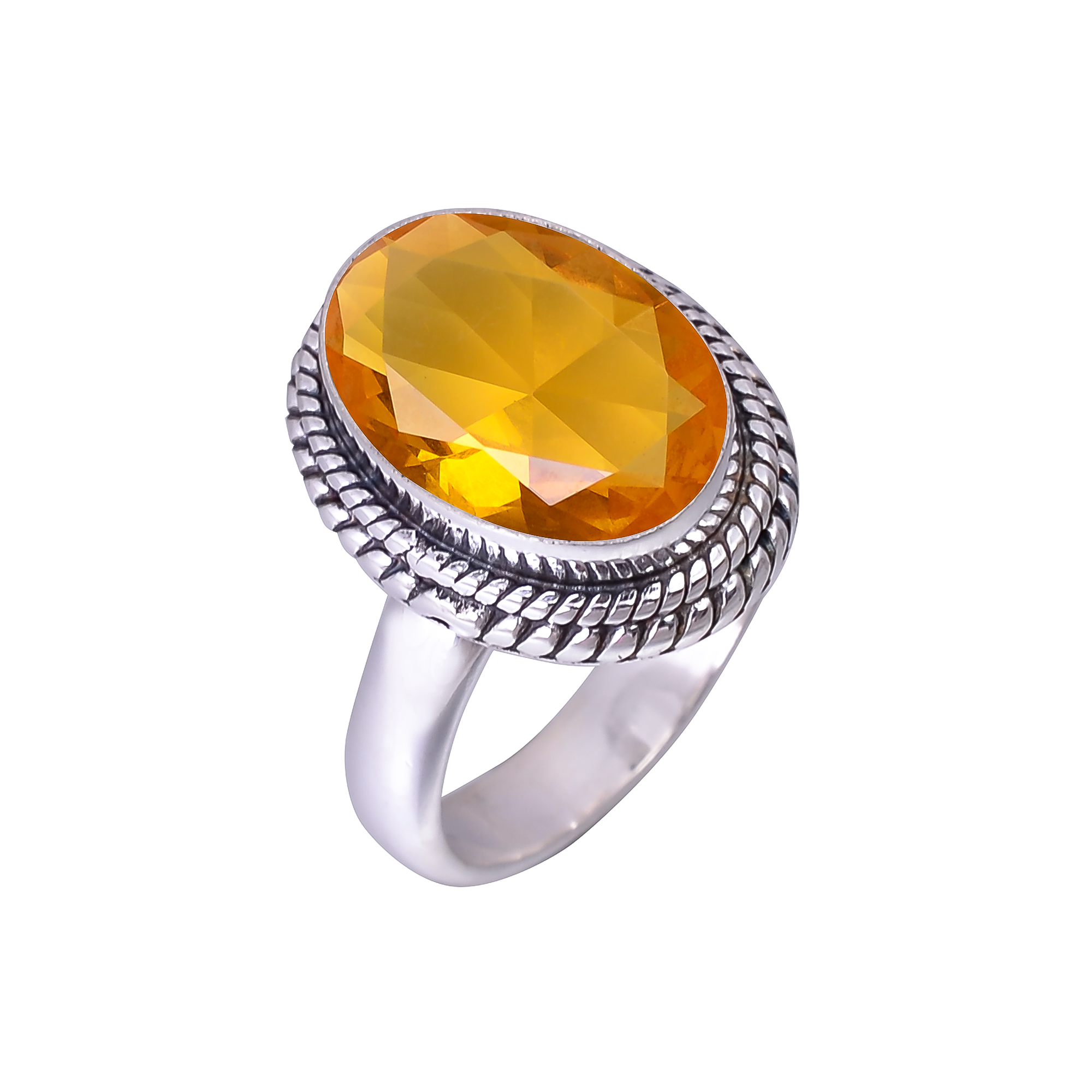 Citrine - Simulated 925 Sterling Silver Ring