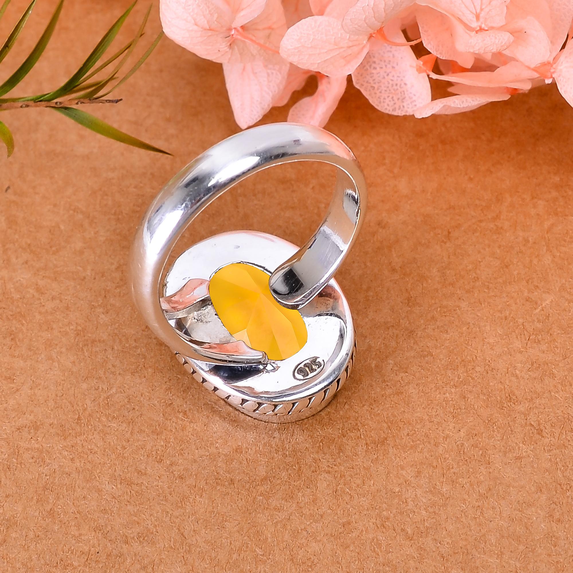 Citrine - Simulated 925 Sterling Silver Ring