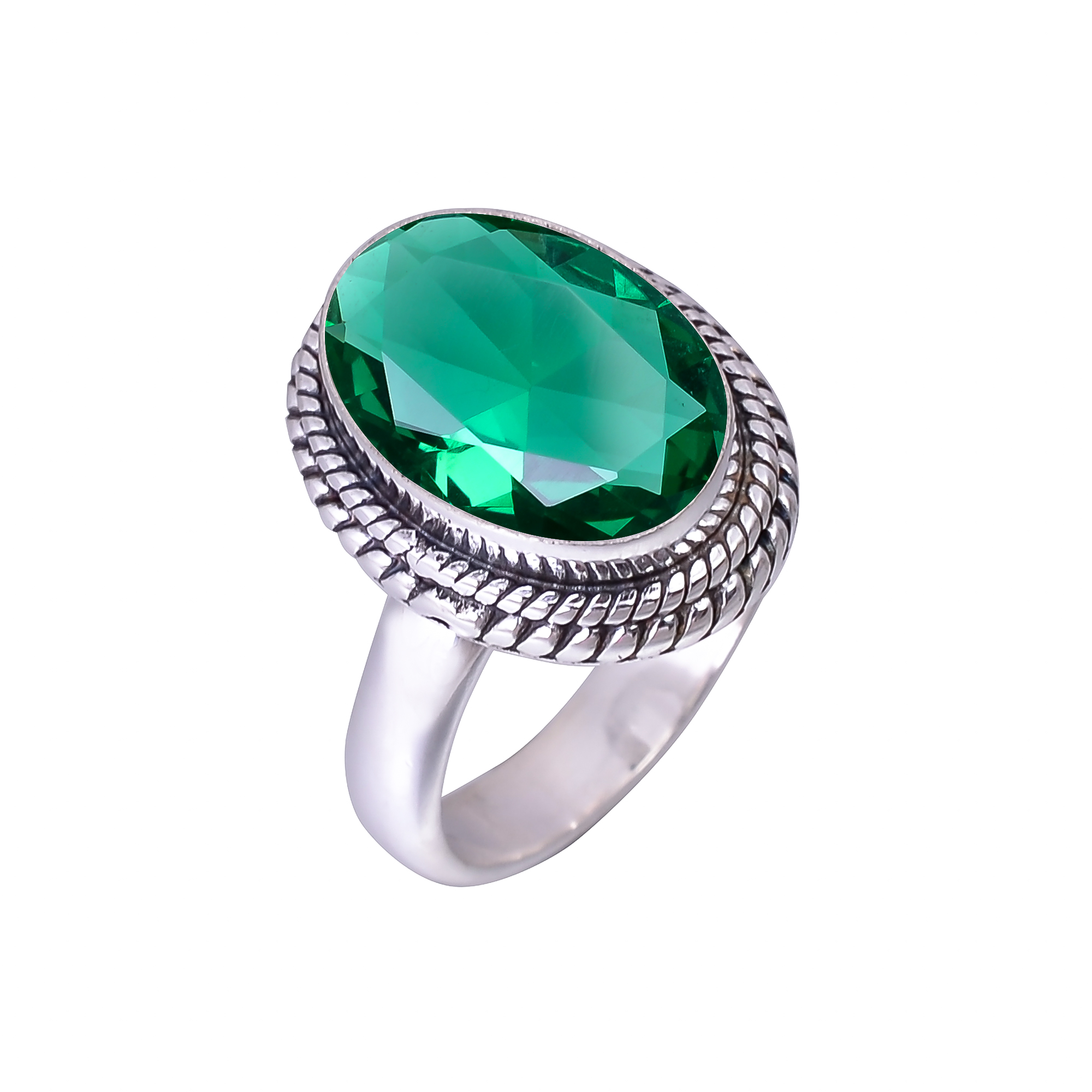 Tsavorite - Simulated 925 Sterling Silver Ring