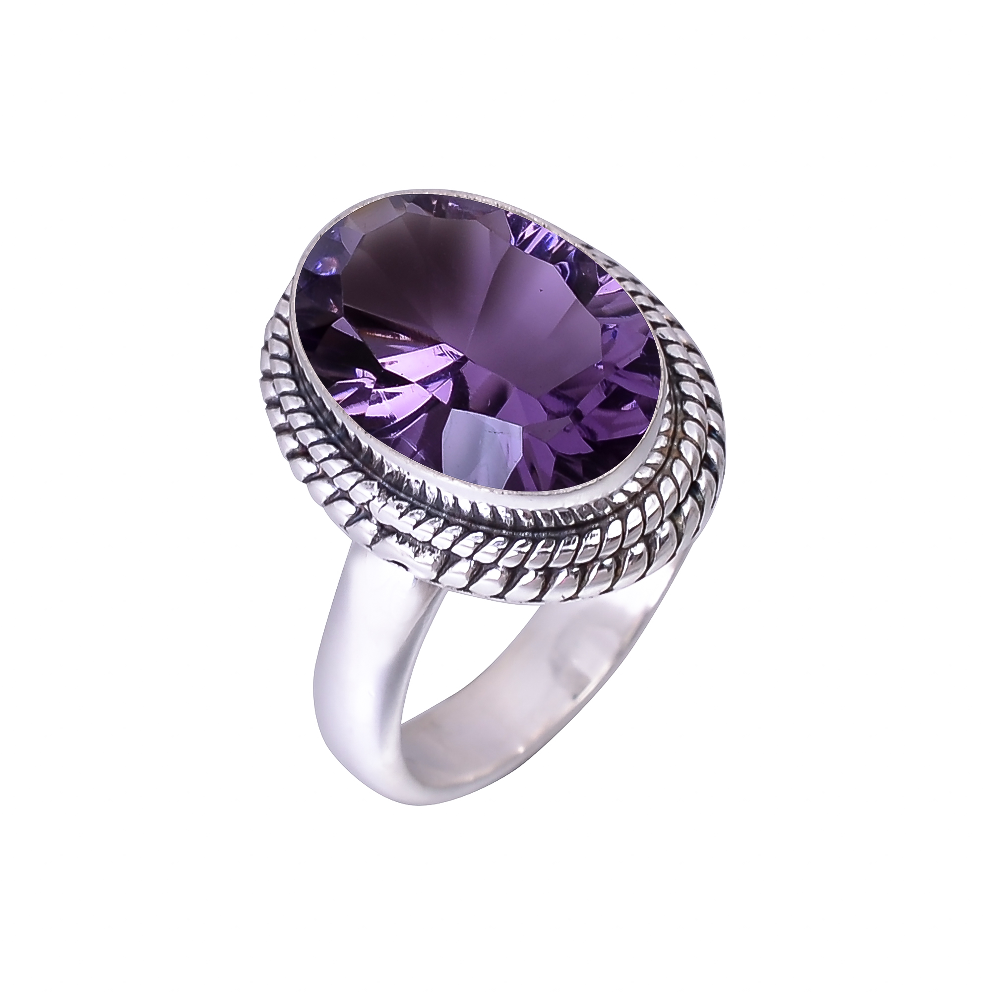 Purple Amethyst - Simulated 925 Sterling Silver Ring