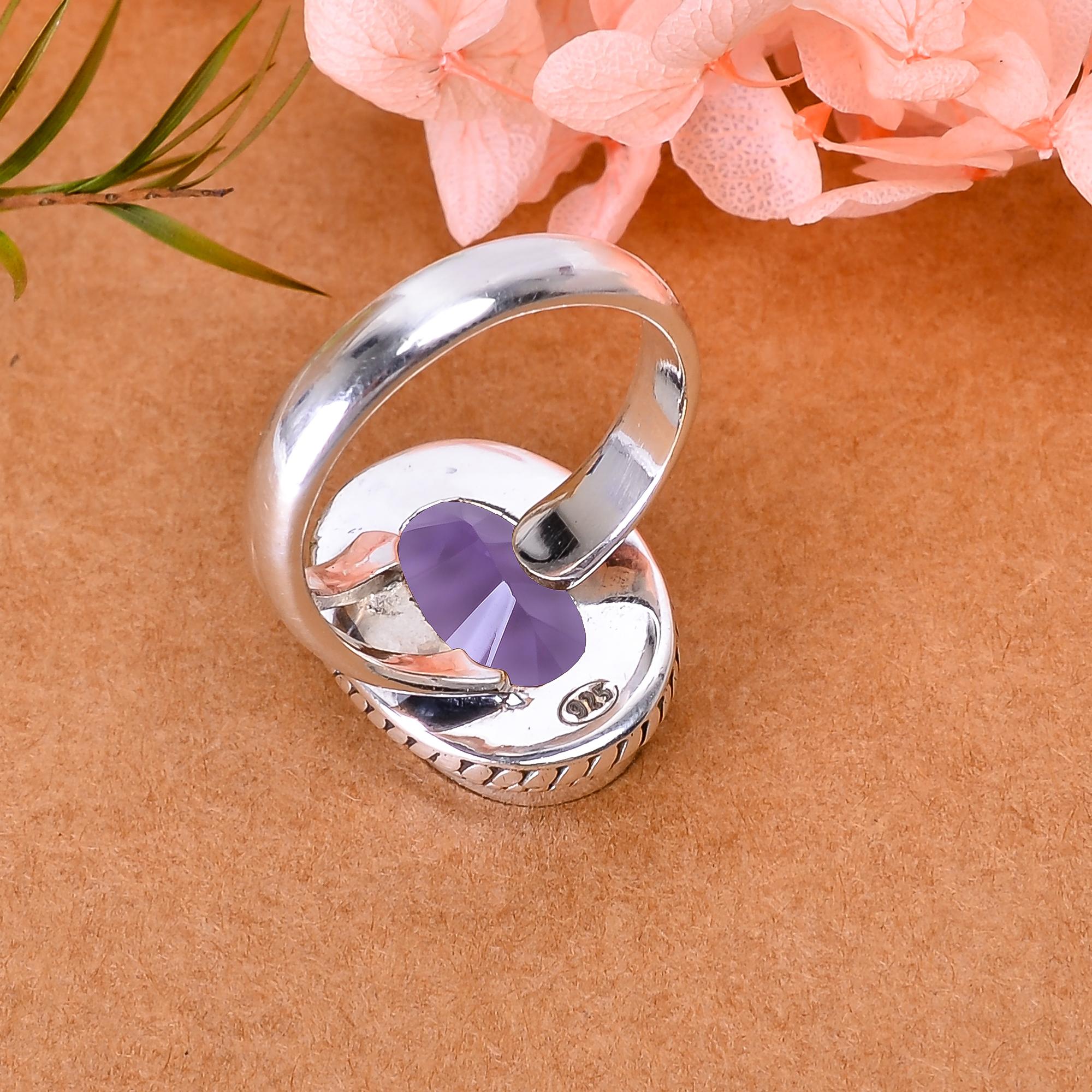 Purple Amethyst - Simulated 925 Sterling Silver Ring