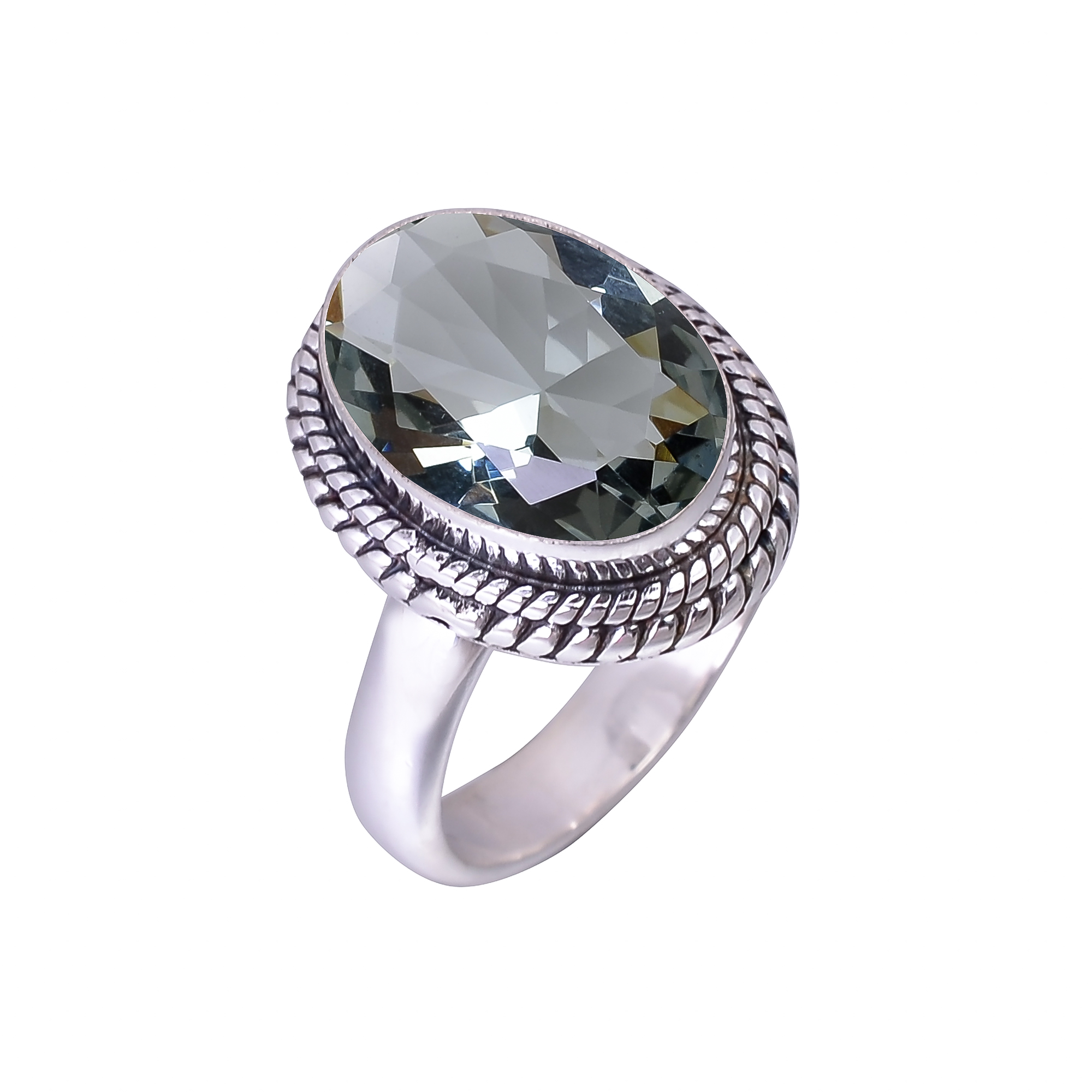 Black Tourmaline - Simulated 925 Sterling Silver Ring