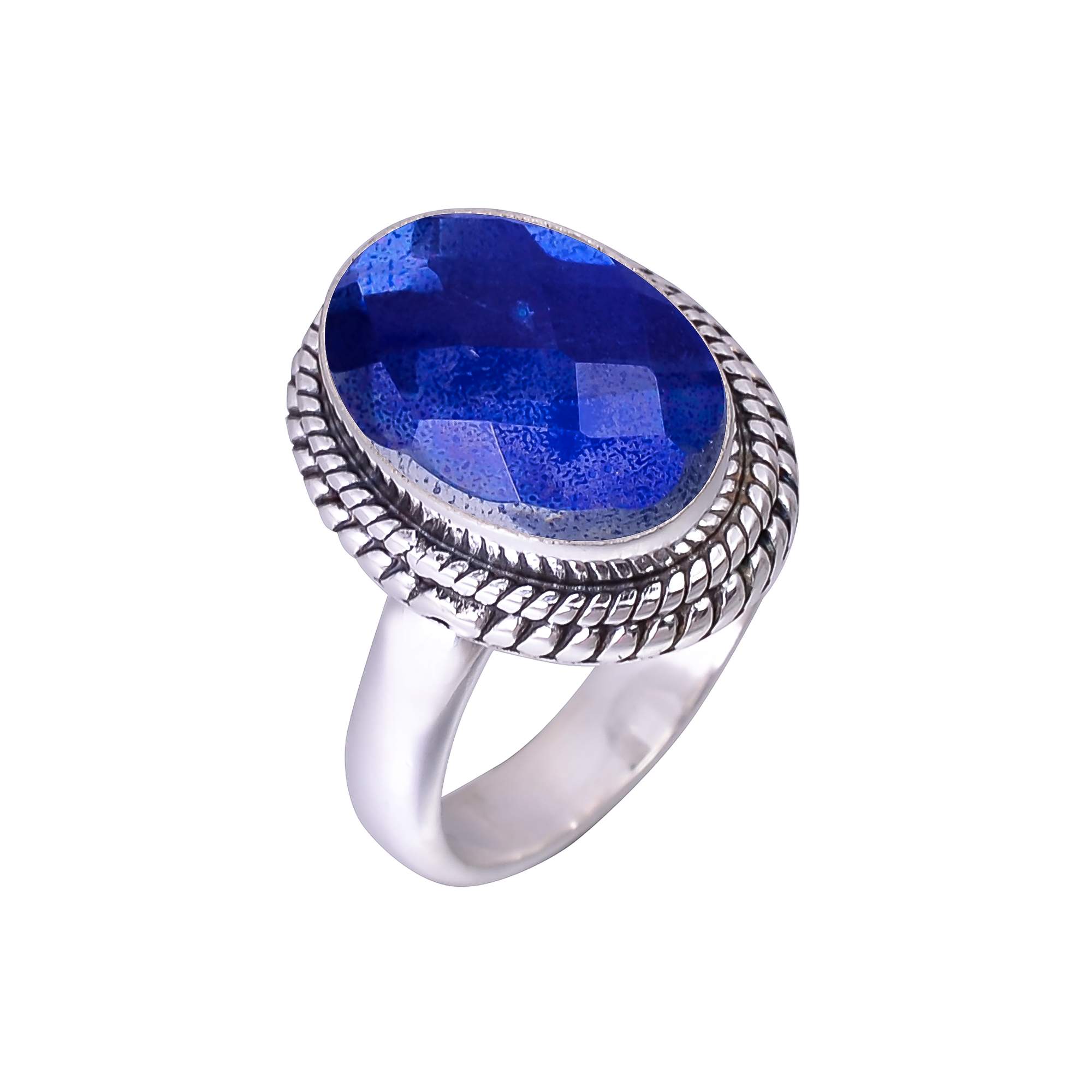Blue Rainbow Mystic Fire Topaz - Simulated 925 Sterling Silver Ring