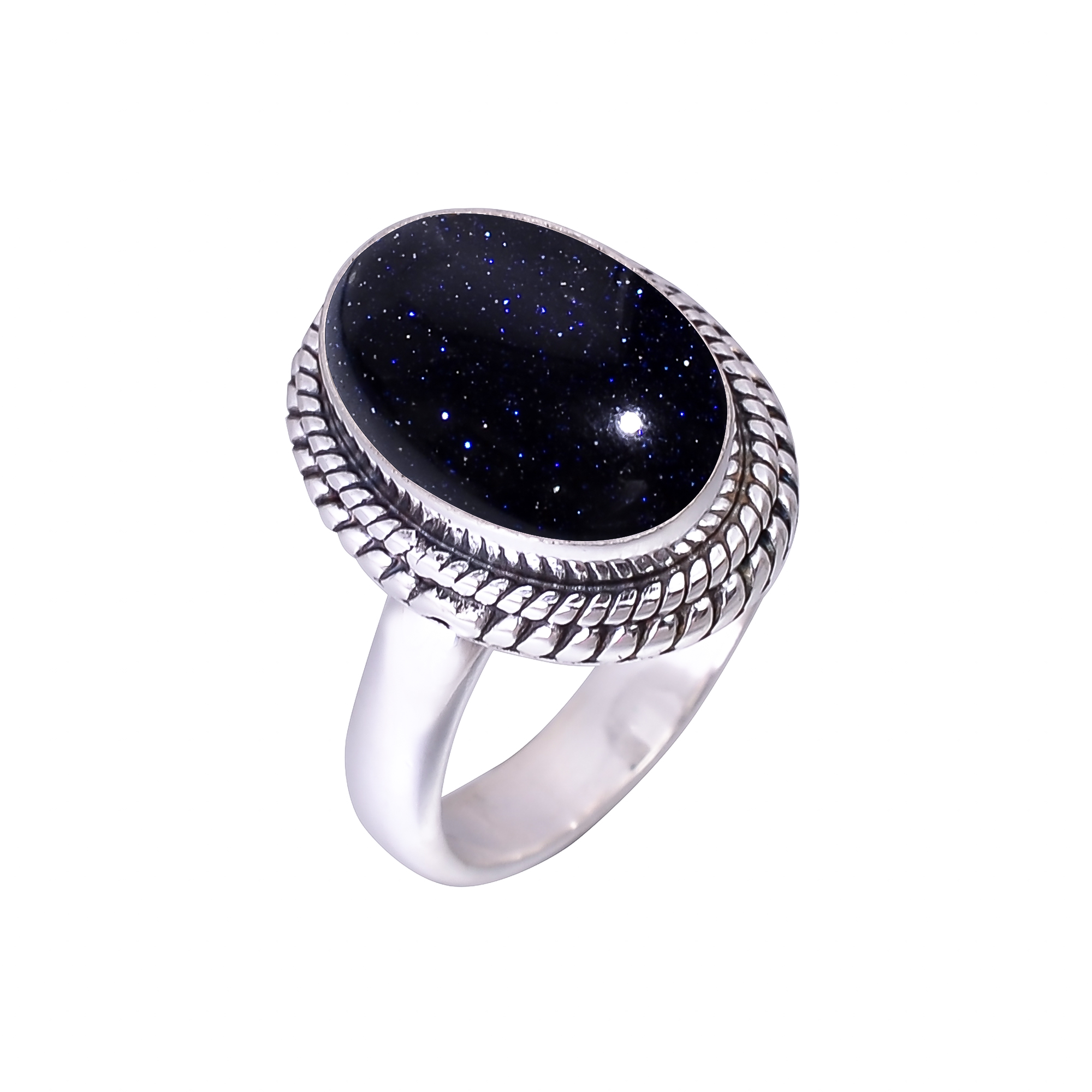 Blue Sunstone - Simulated 925 Sterling Silver Ring