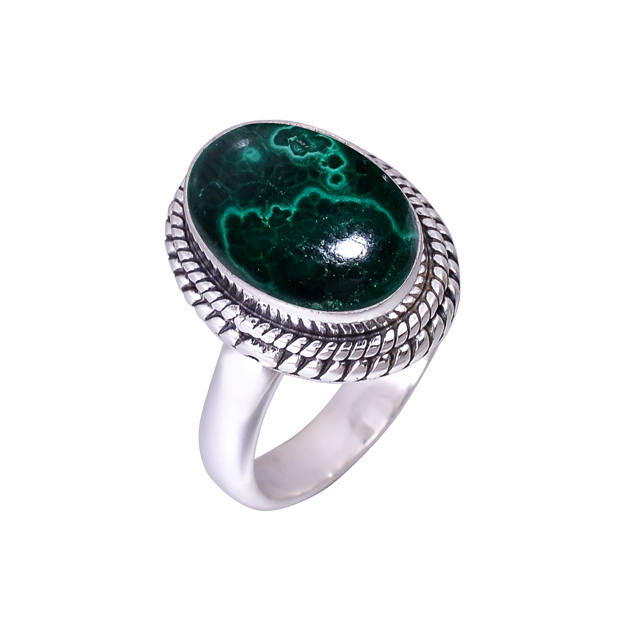 Malachite - Congo 925 Sterling Silver Ring