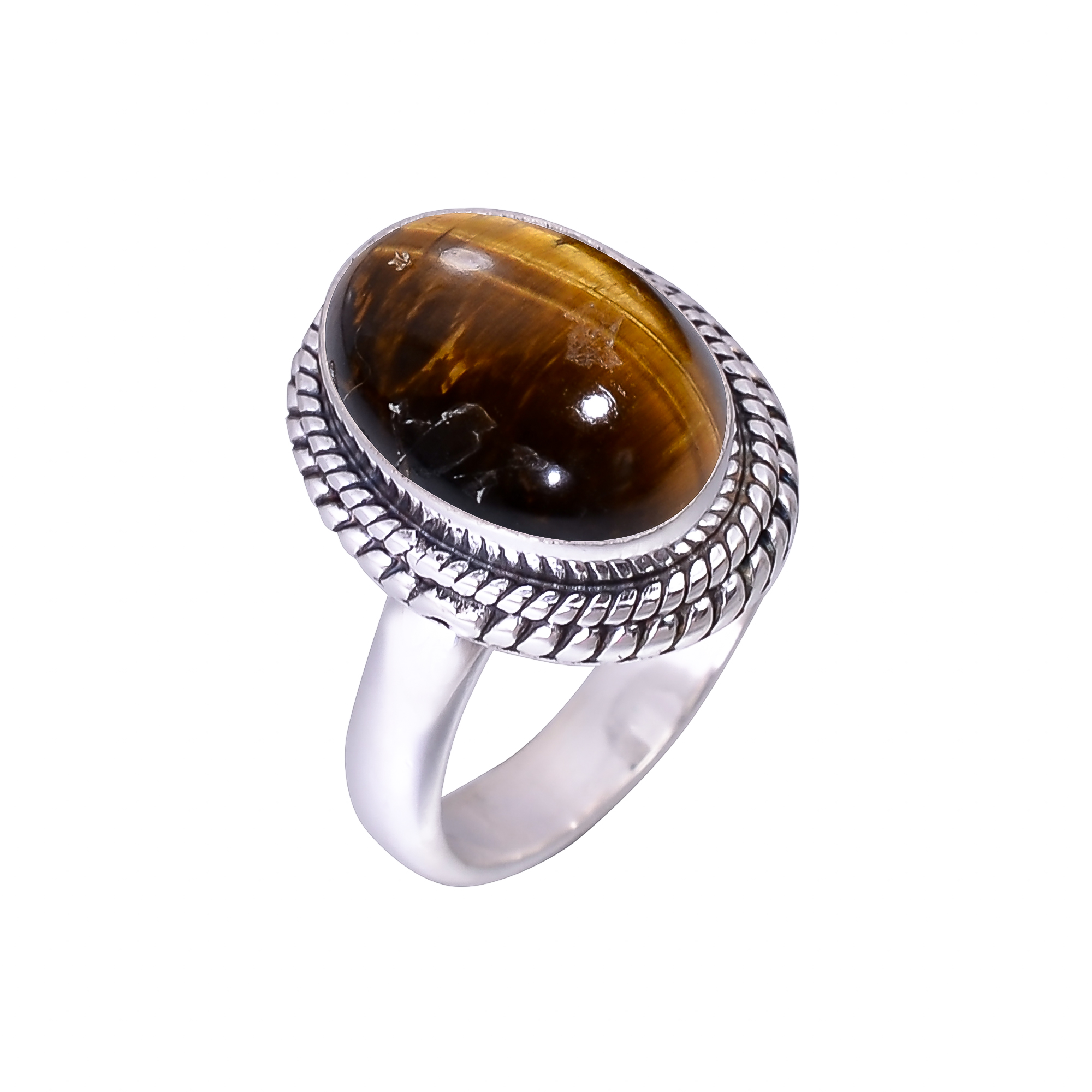 Yellow Tiger Eye - South Africa 925 Sterling Silver Ring