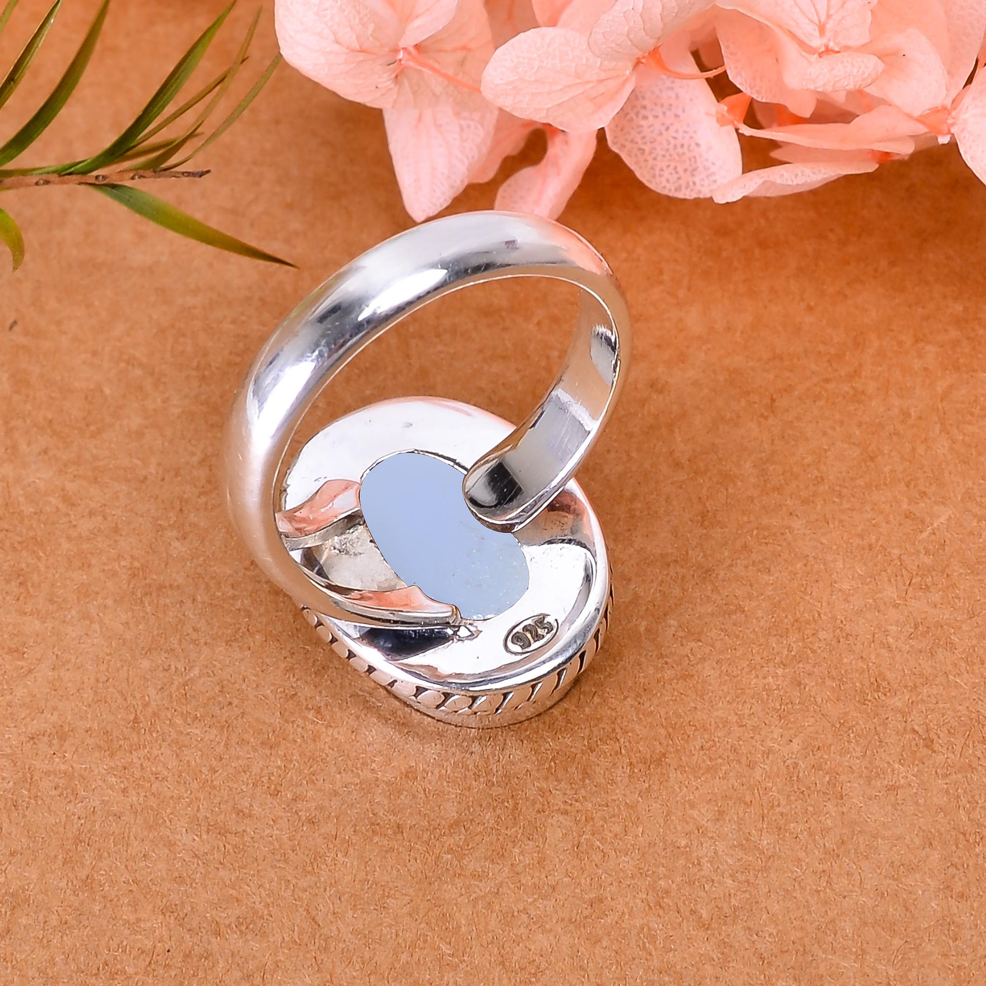 Black Titanium Agate Drusy 925 Sterling Silver Ring