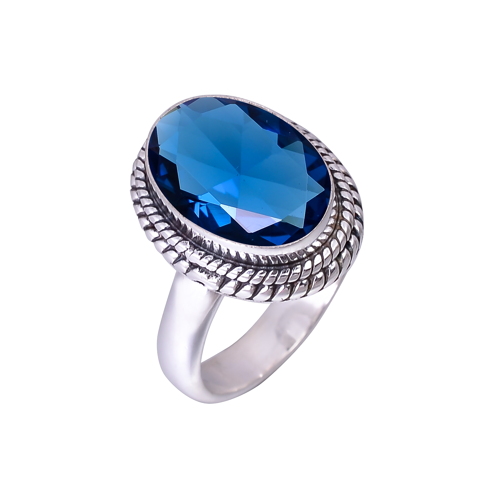 Blue Sapphire - Simulated 925 Sterling Silver Ring
