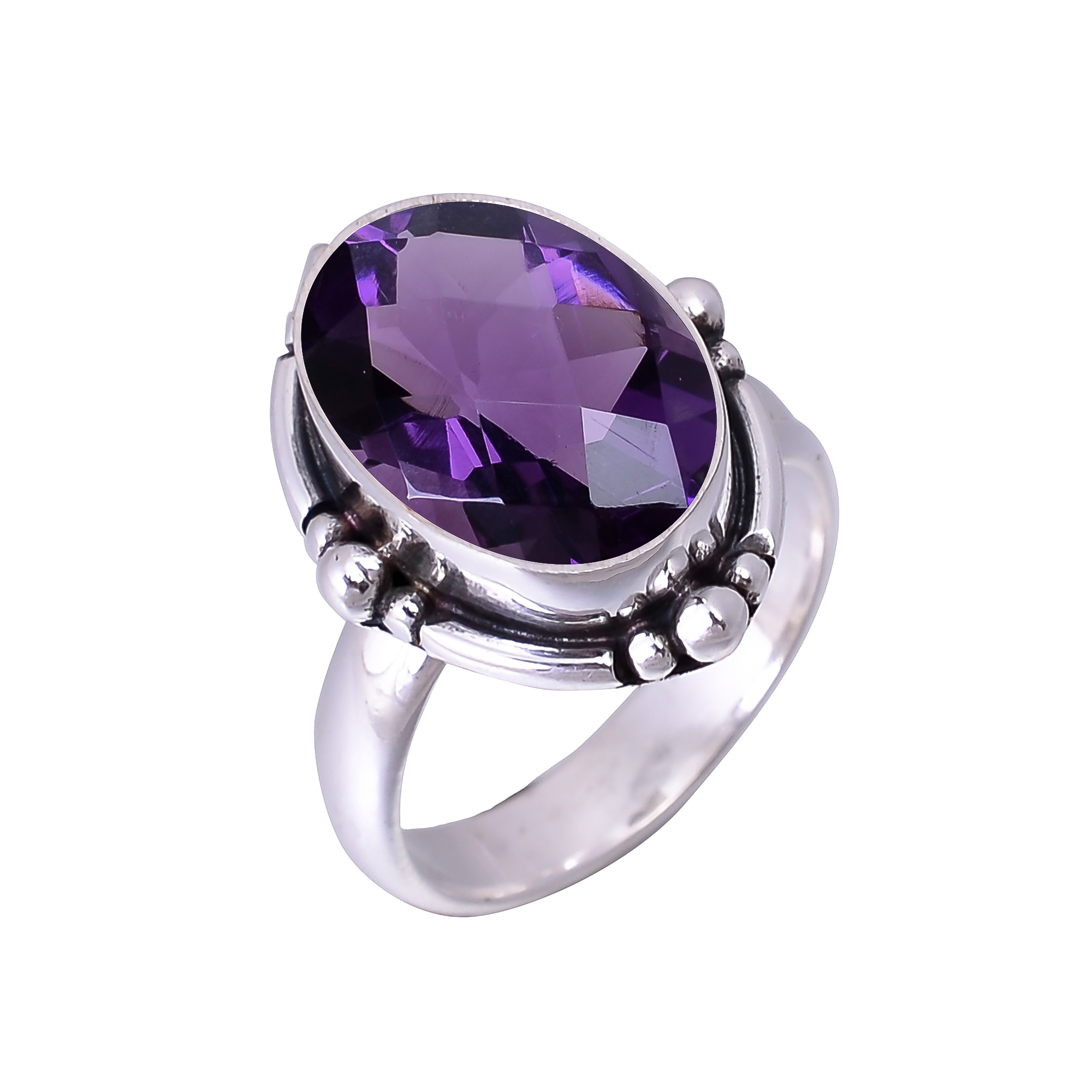 Purple Amethyst - Simulated 925 Sterling Silver Ring