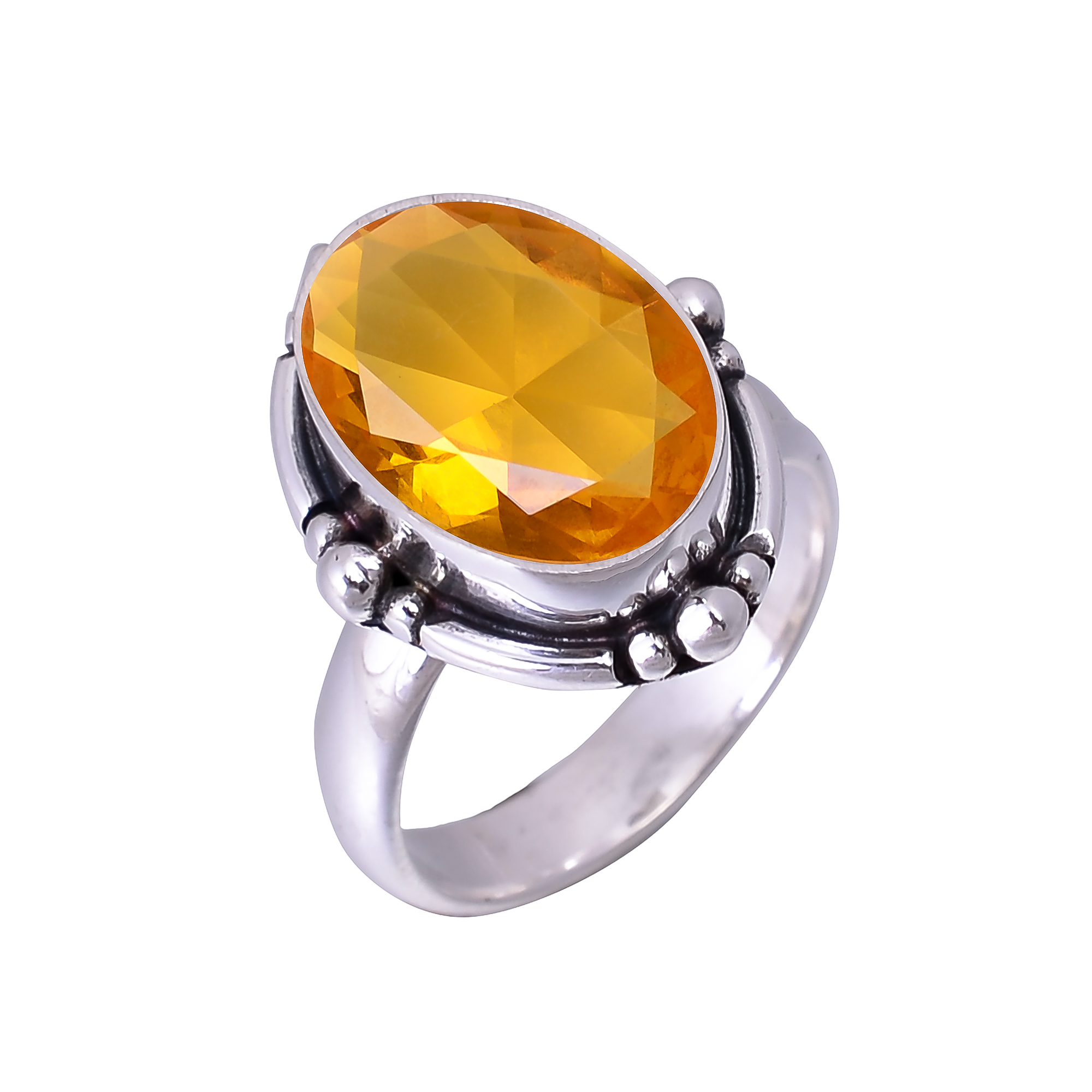 Citrine - Simulated 925 Sterling Silver Ring