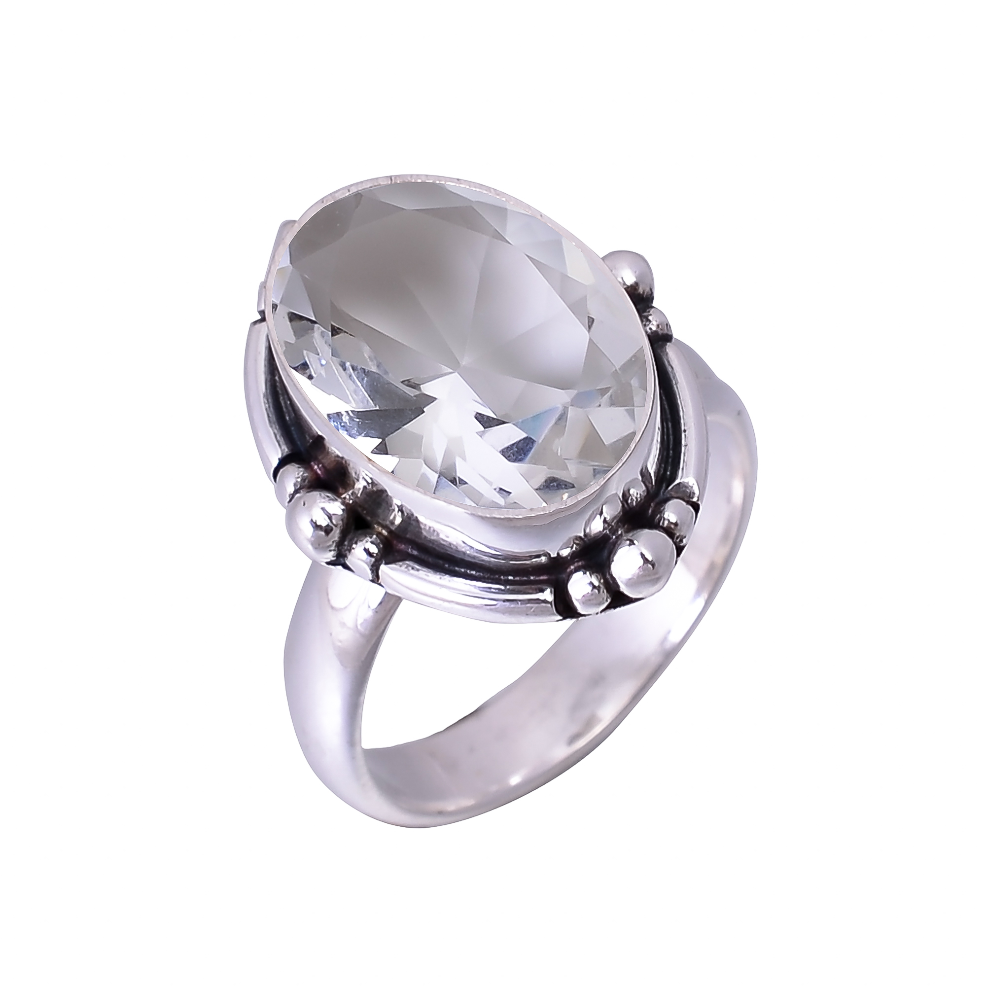 White Topaz - Simulated 925 Sterling Silver Ring
