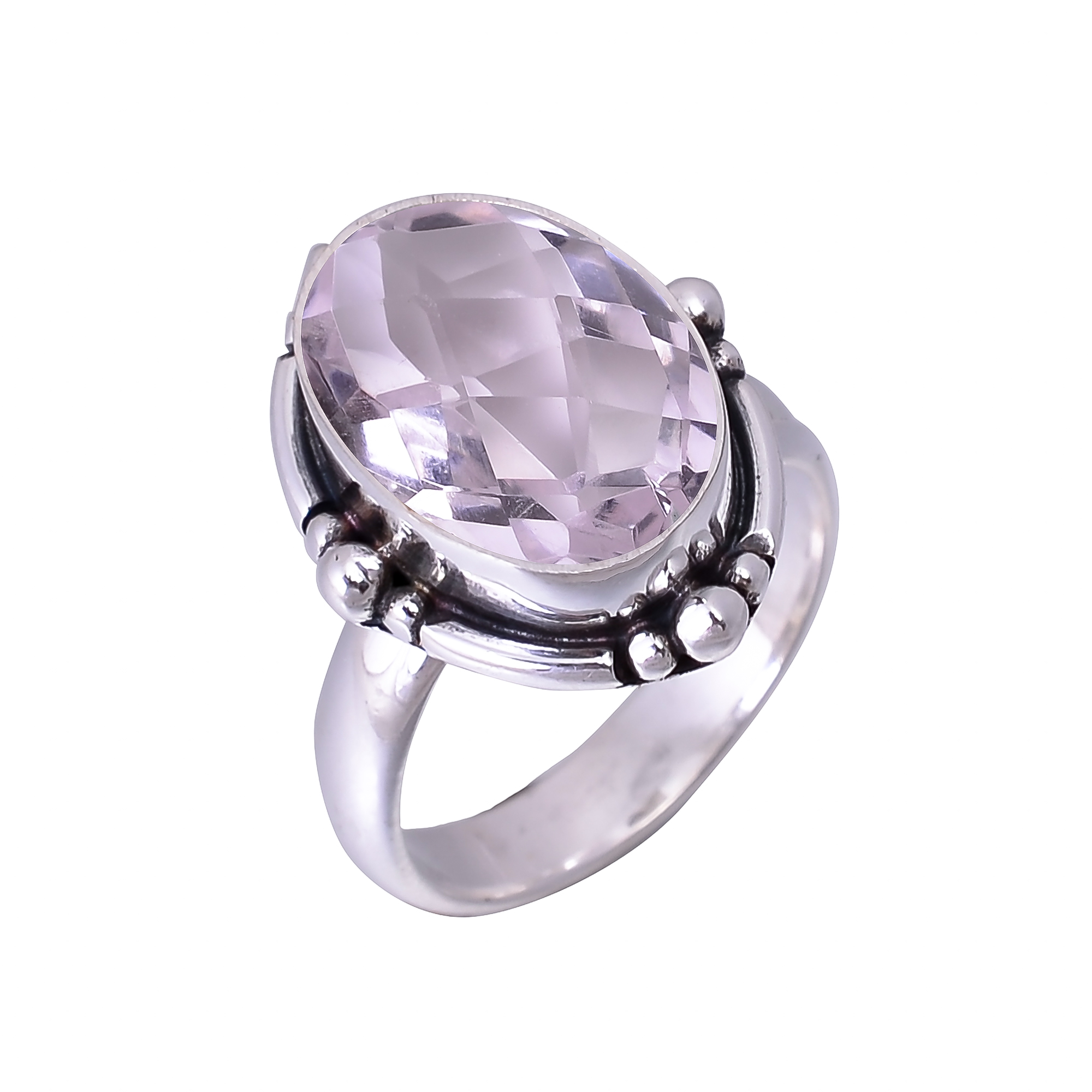 Pink Kunzite - Simulated 925 Sterling Silver Ring