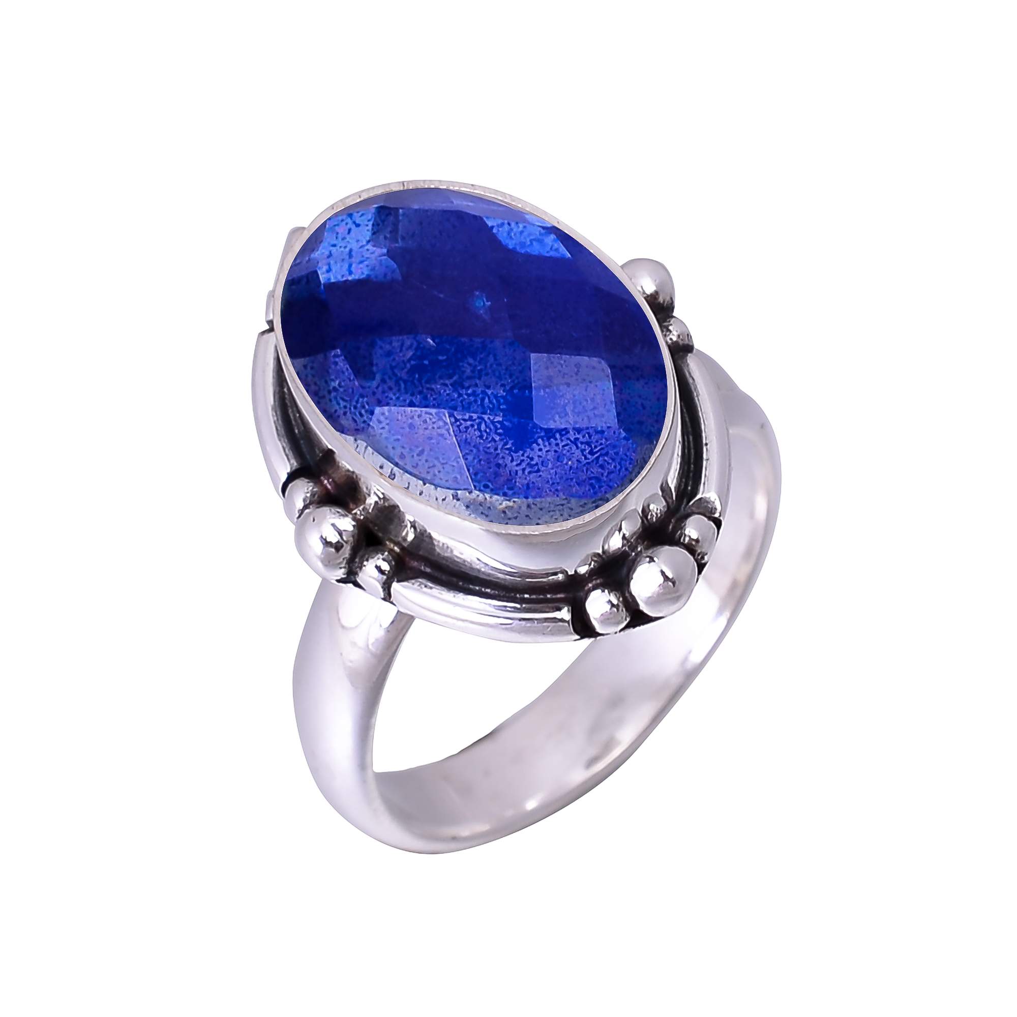 Blue Rainbow Mystic Fire Topaz - Simulated 925 Sterling Silver Ring