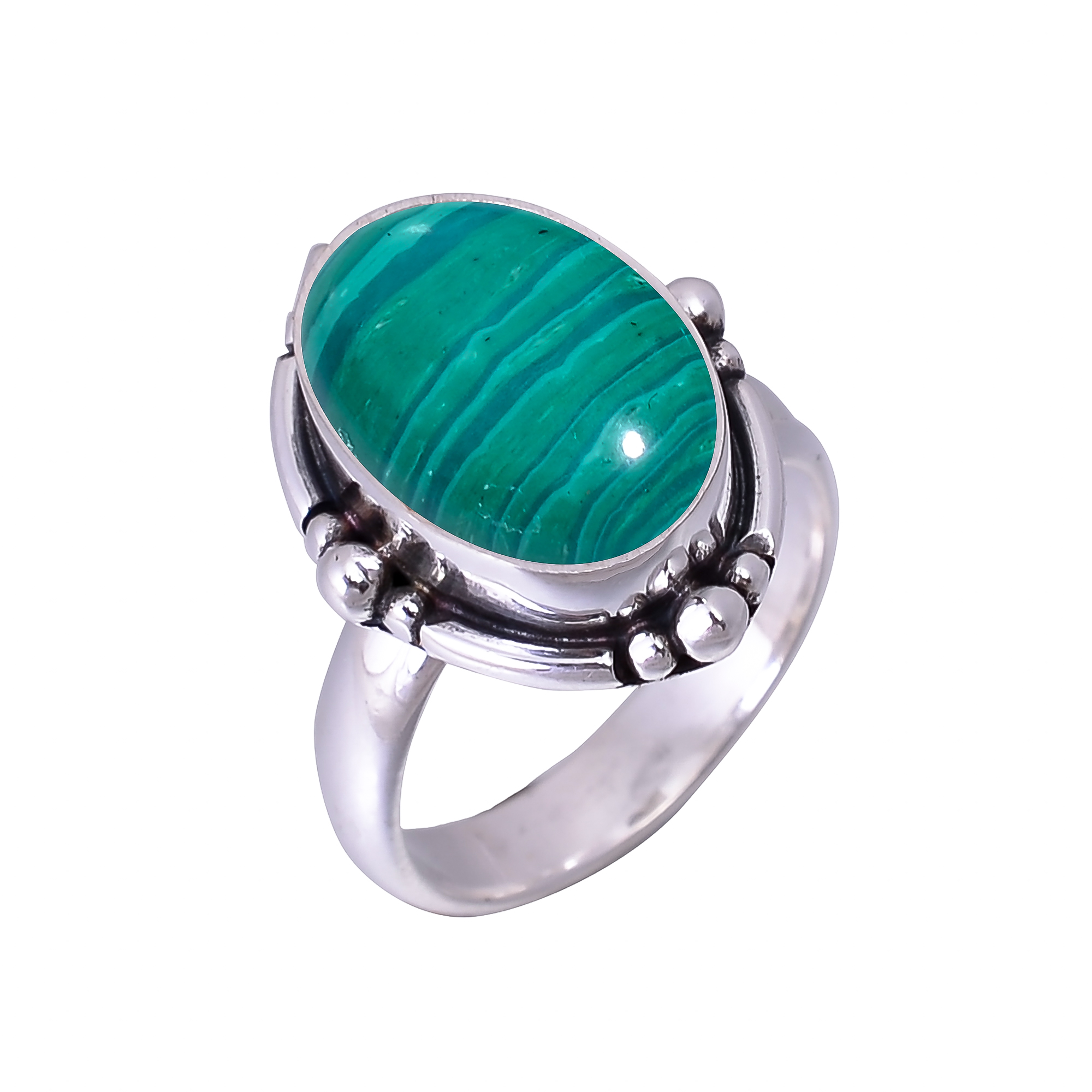 Malachite - Simulated 925 Sterling Silver Ring