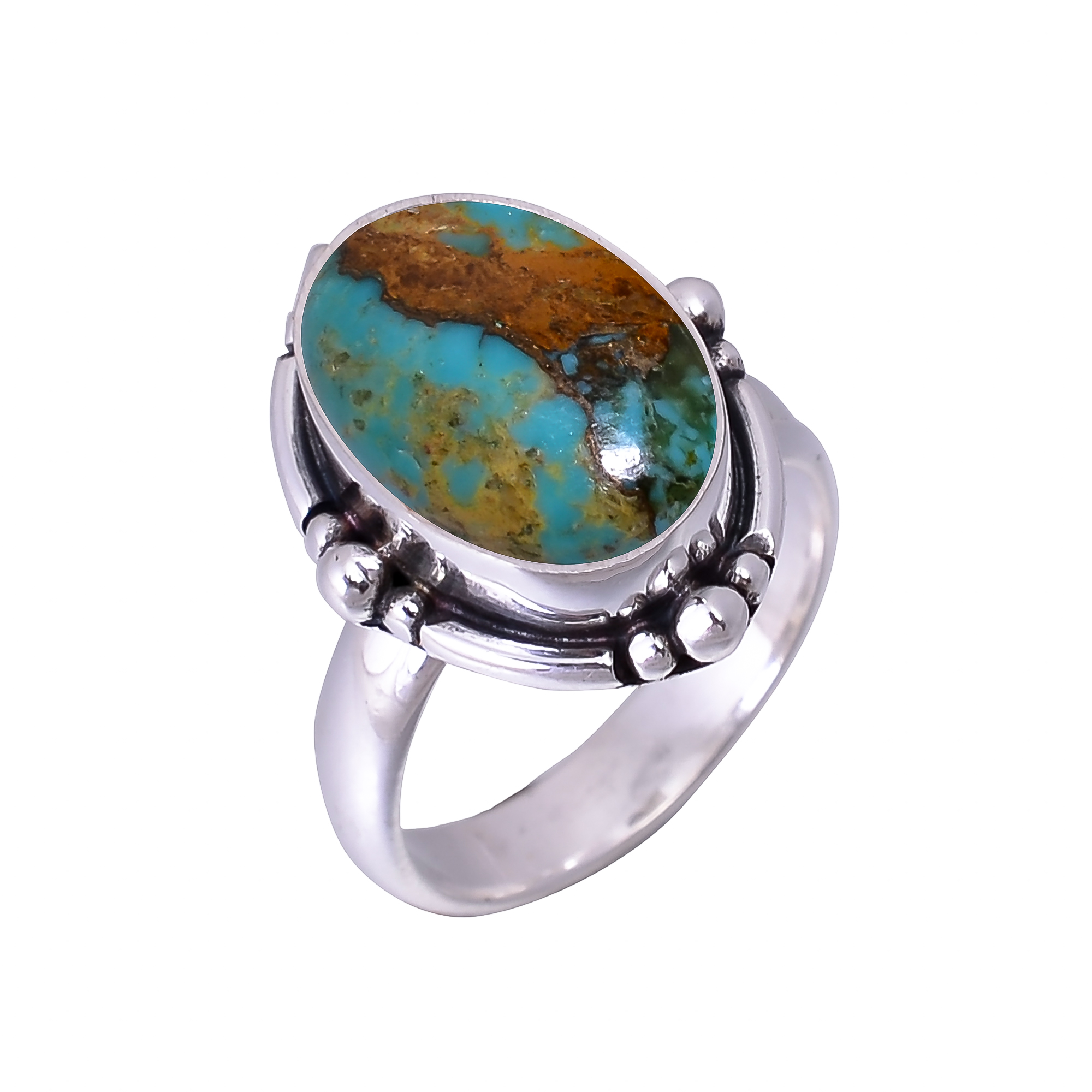 Copper Turquoise - Pilot Mountain 925 Sterling Silver Ring