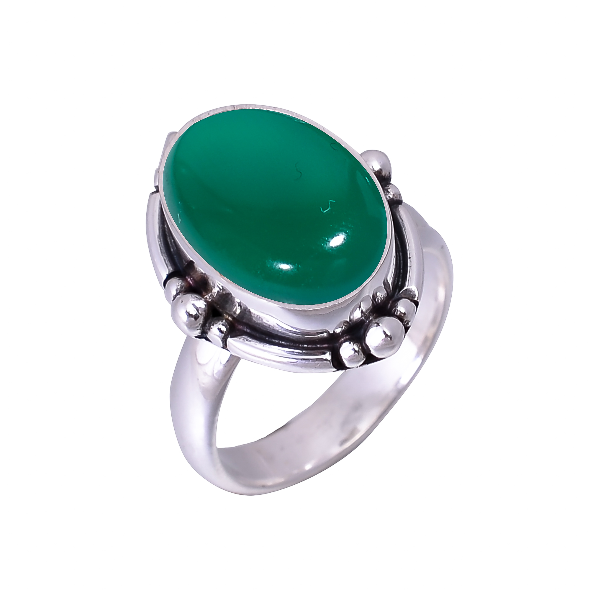 Green Onyx 925 Sterling Silver Ring
