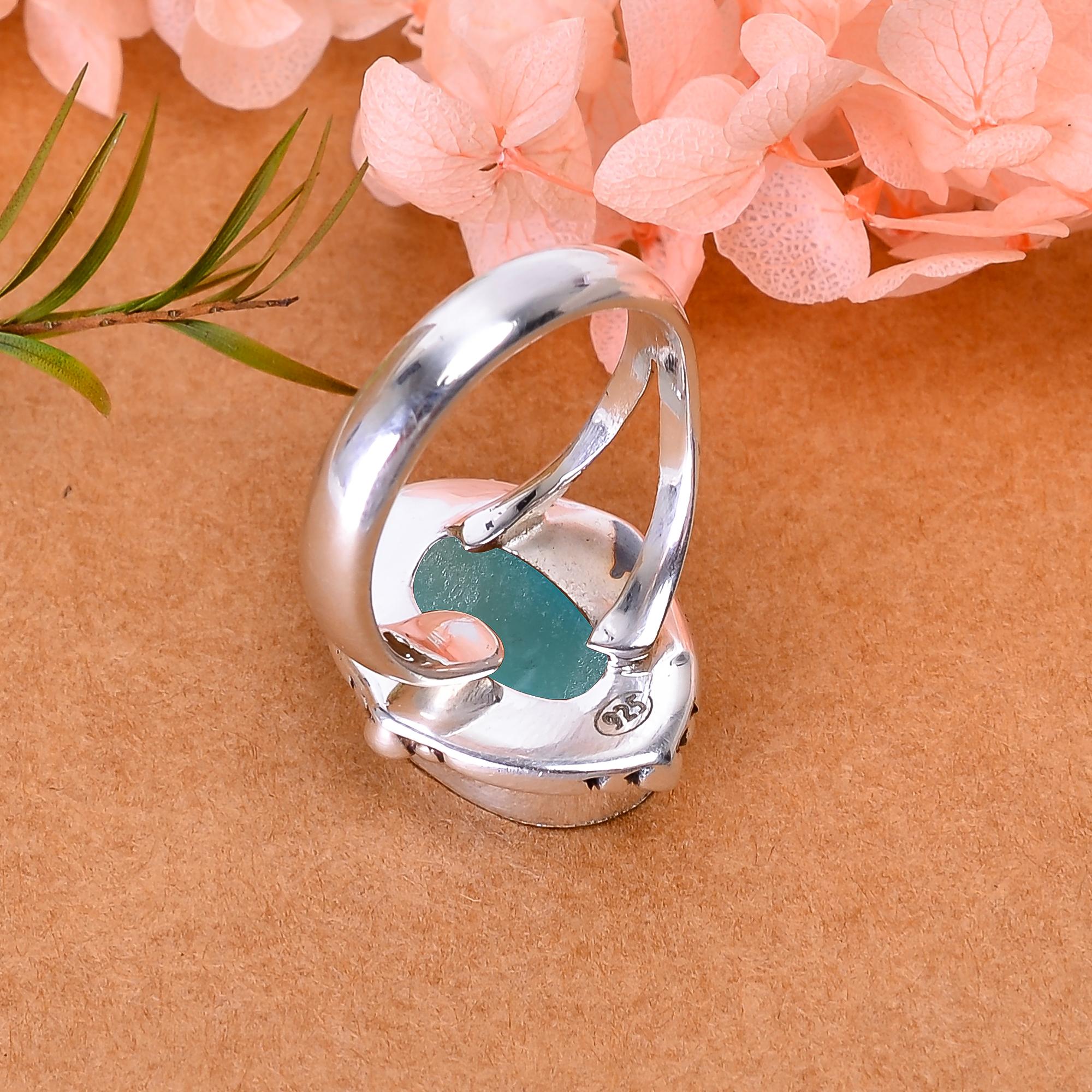 Black Titanium Agate Drusy 925 Sterling Silver Ring