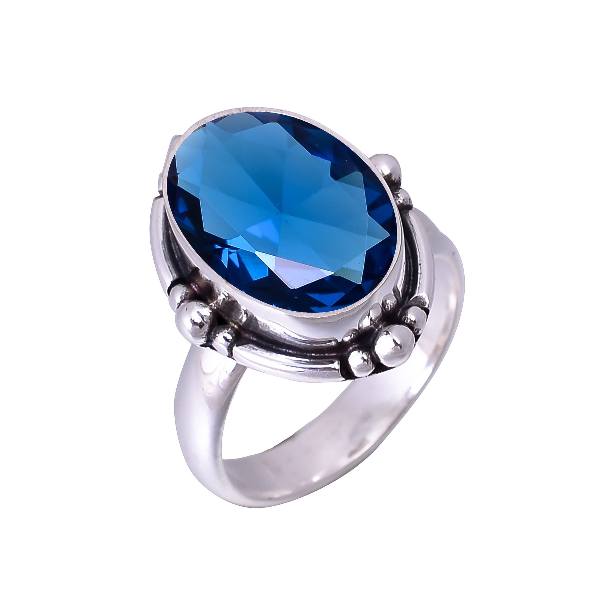 Blue Sapphire - Simulated 925 Sterling Silver Ring