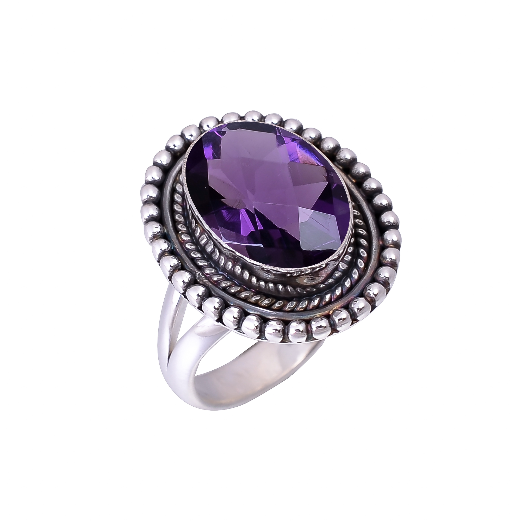 Purple Amethyst - Simulated 925 Sterling Silver Ring