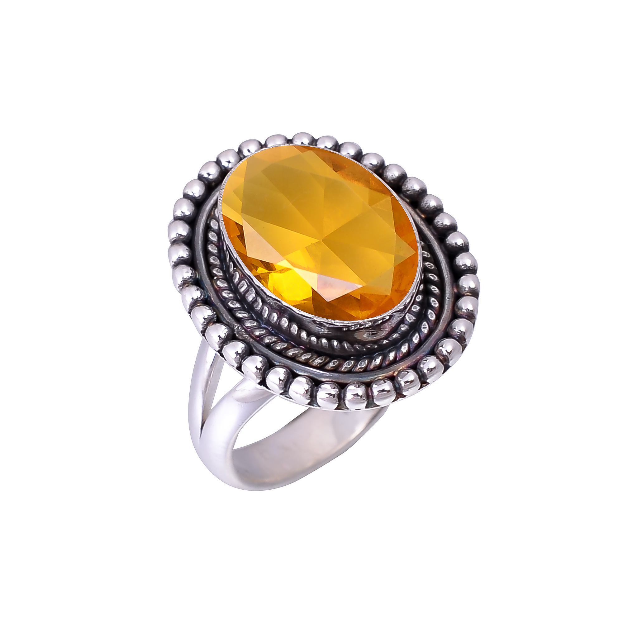 Citrine - Simulated 925 Sterling Silver Ring