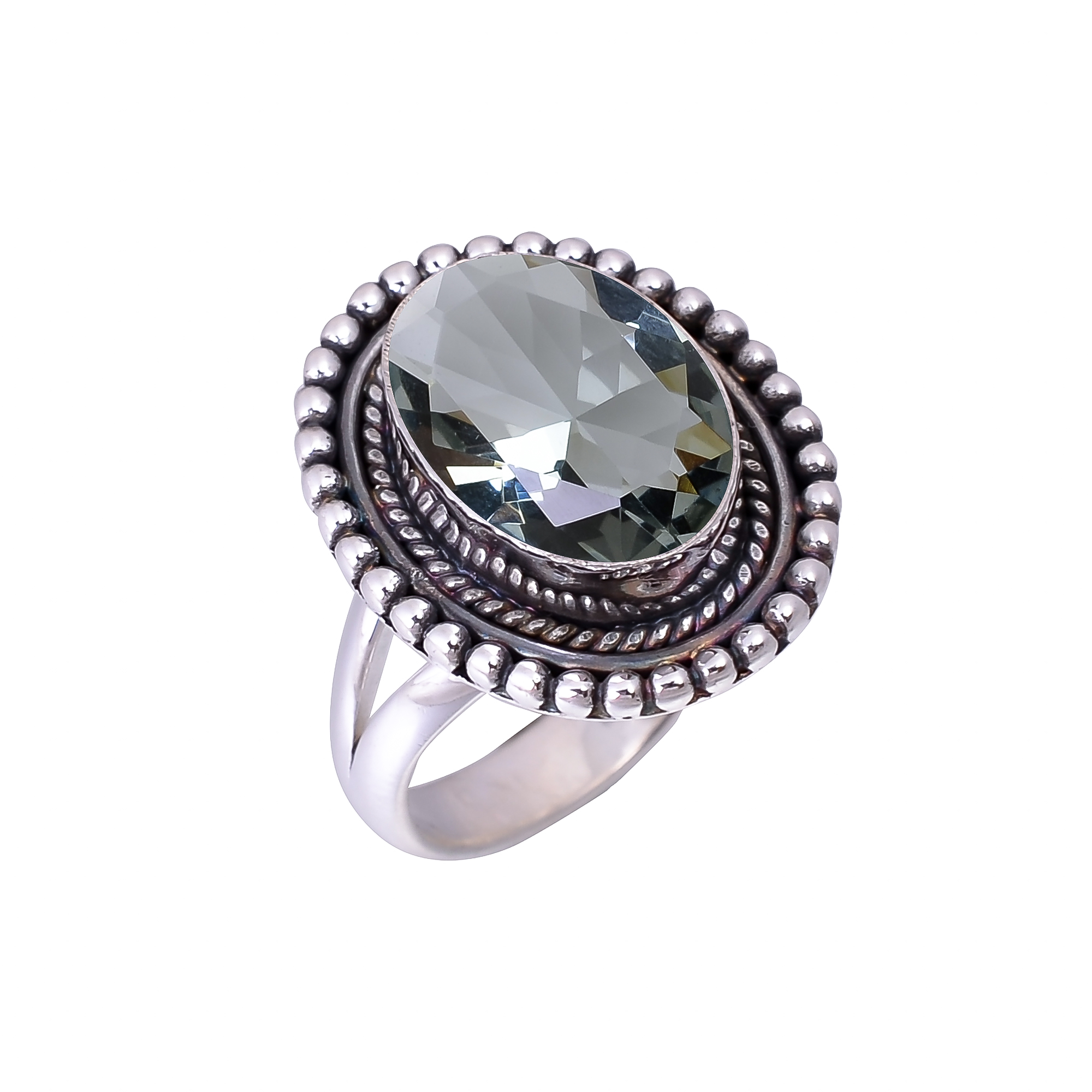 Black Tourmaline - Simulated 925 Sterling Silver Ring