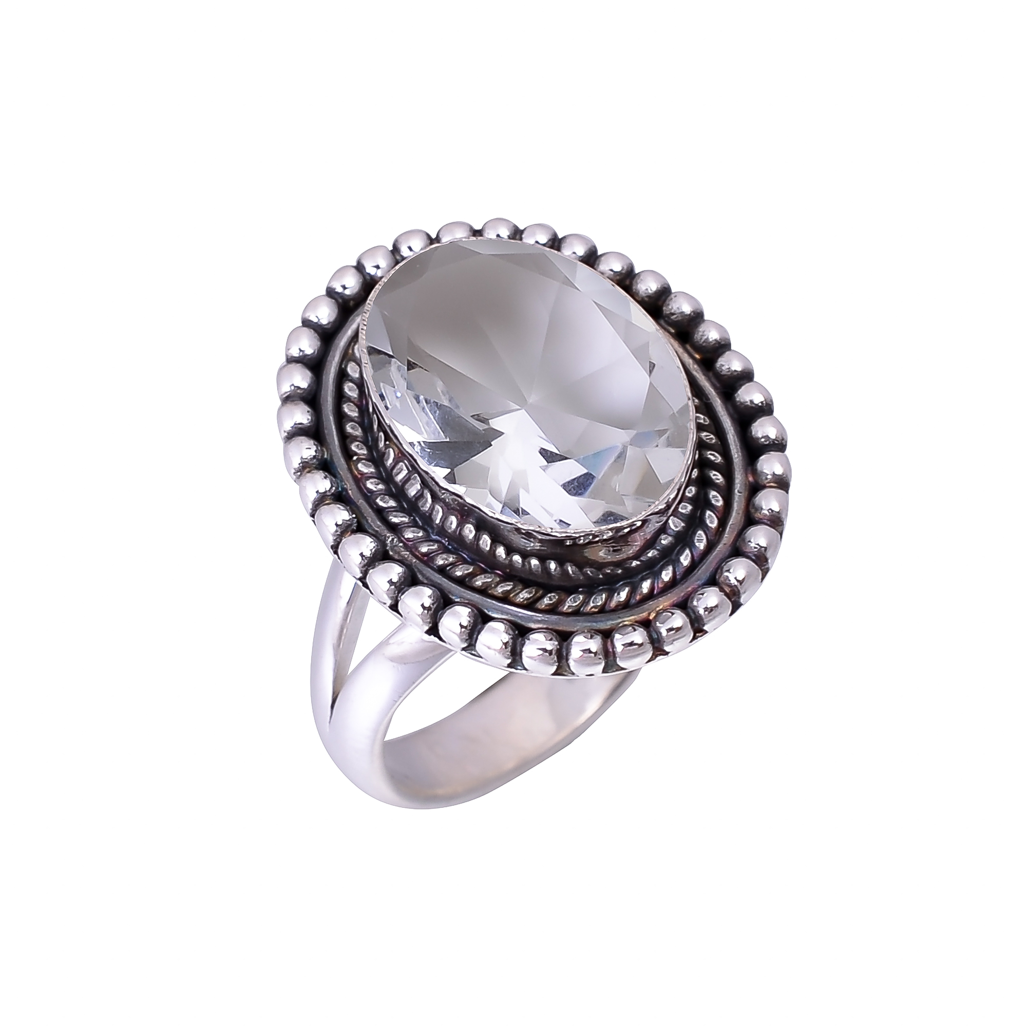 White Topaz - Simulated 925 Sterling Silver Ring