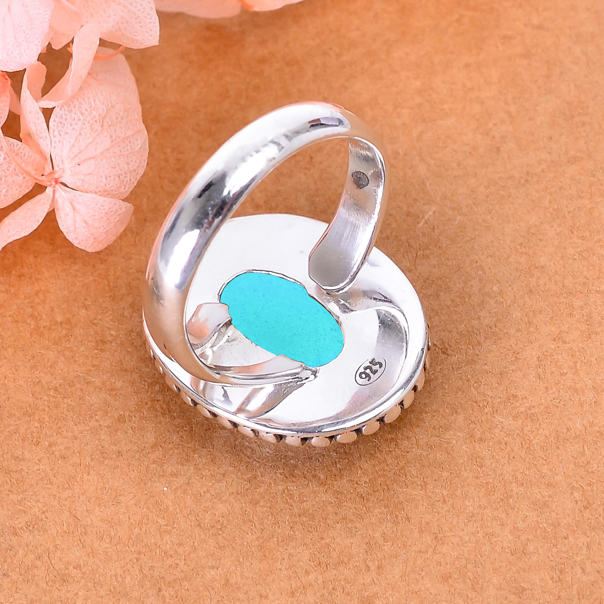 Blue Rainbow Mystic Fire Topaz - Simulated 925 Sterling Silver Ring