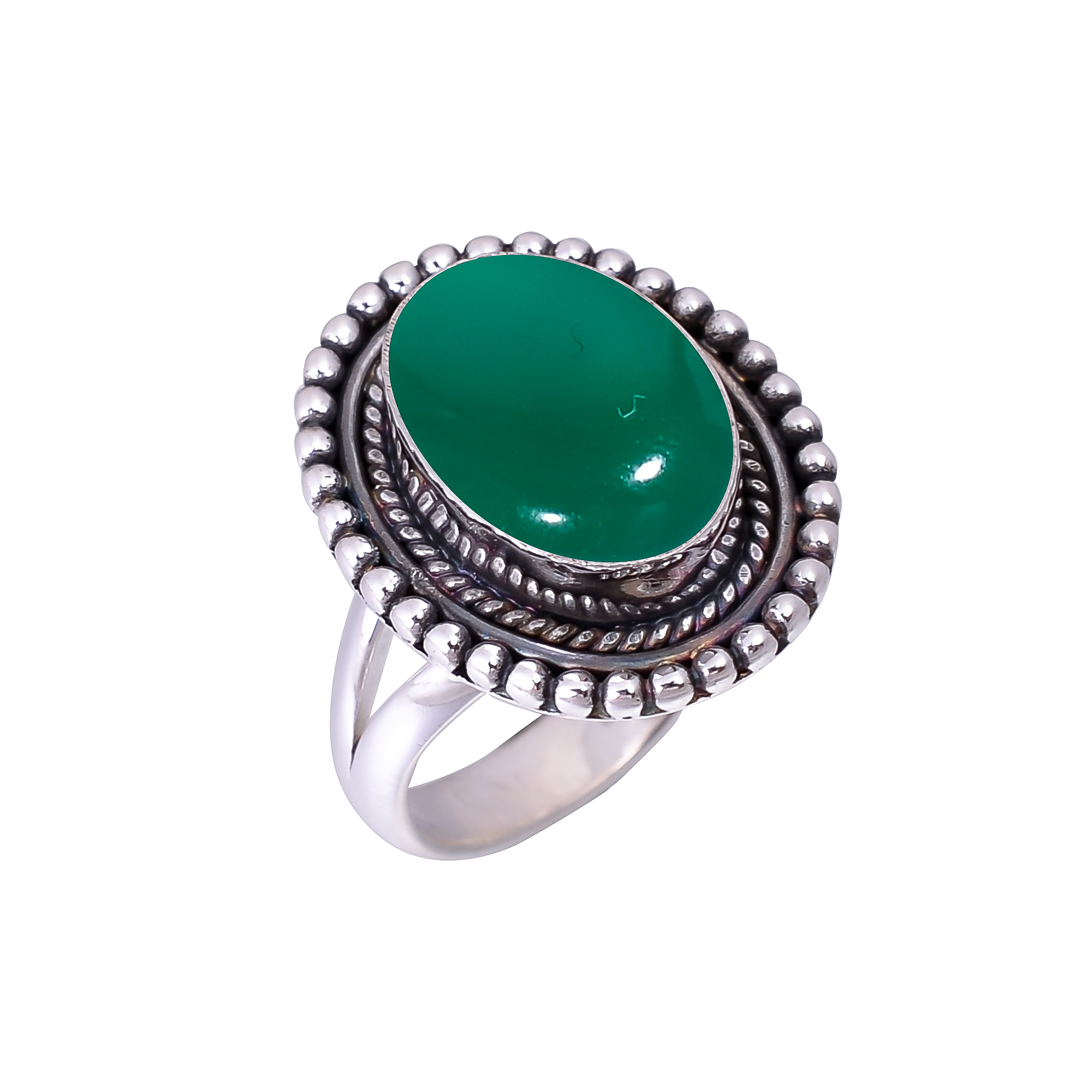 Green Onyx 925 Sterling Silver Ring