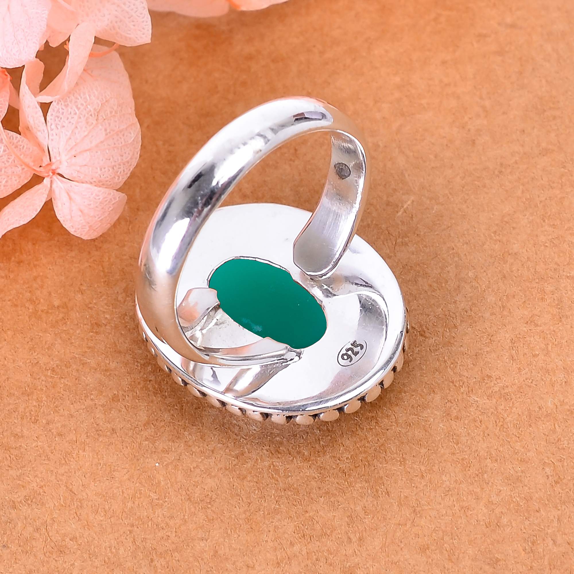 Green Onyx 925 Sterling Silver Ring