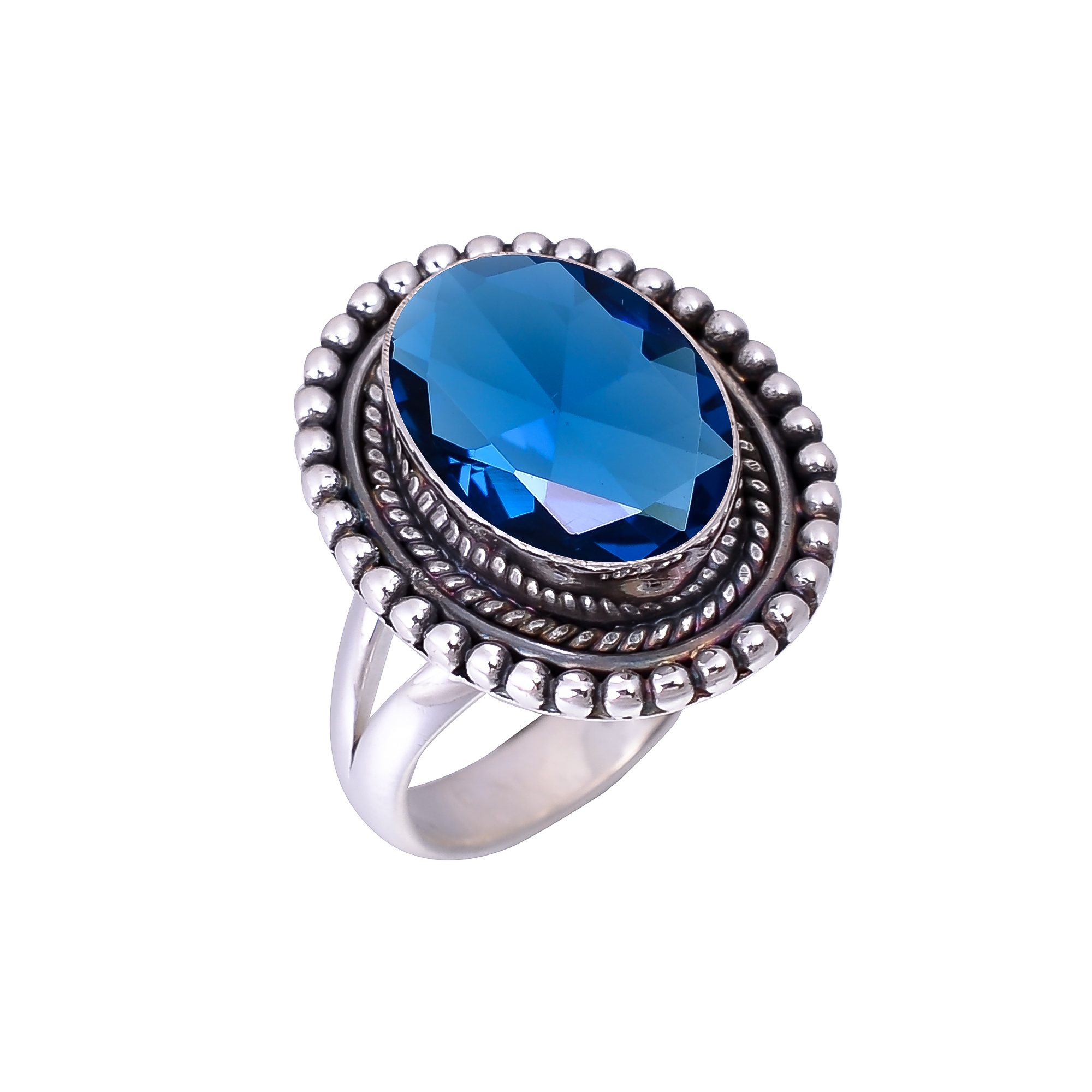 Blue Sapphire - Simulated 925 Sterling Silver Ring