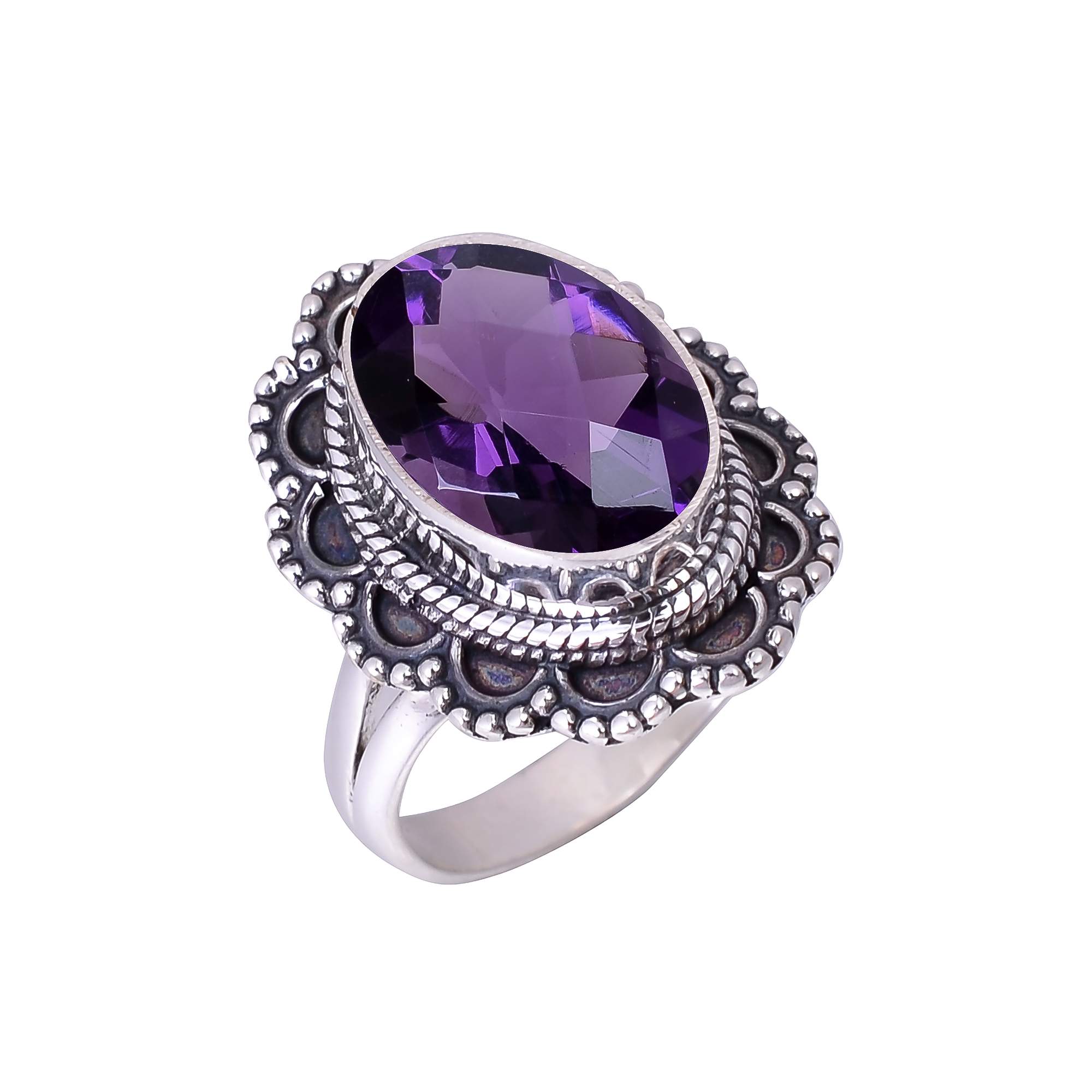 Purple Amethyst - Simulated 925 Sterling Silver Ring