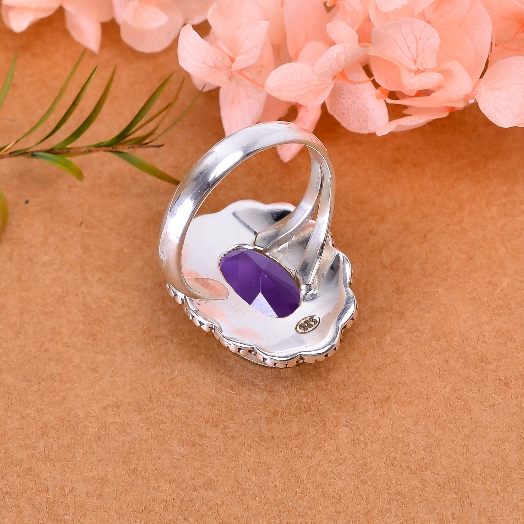 Purple Amethyst - Simulated 925 Sterling Silver Ring