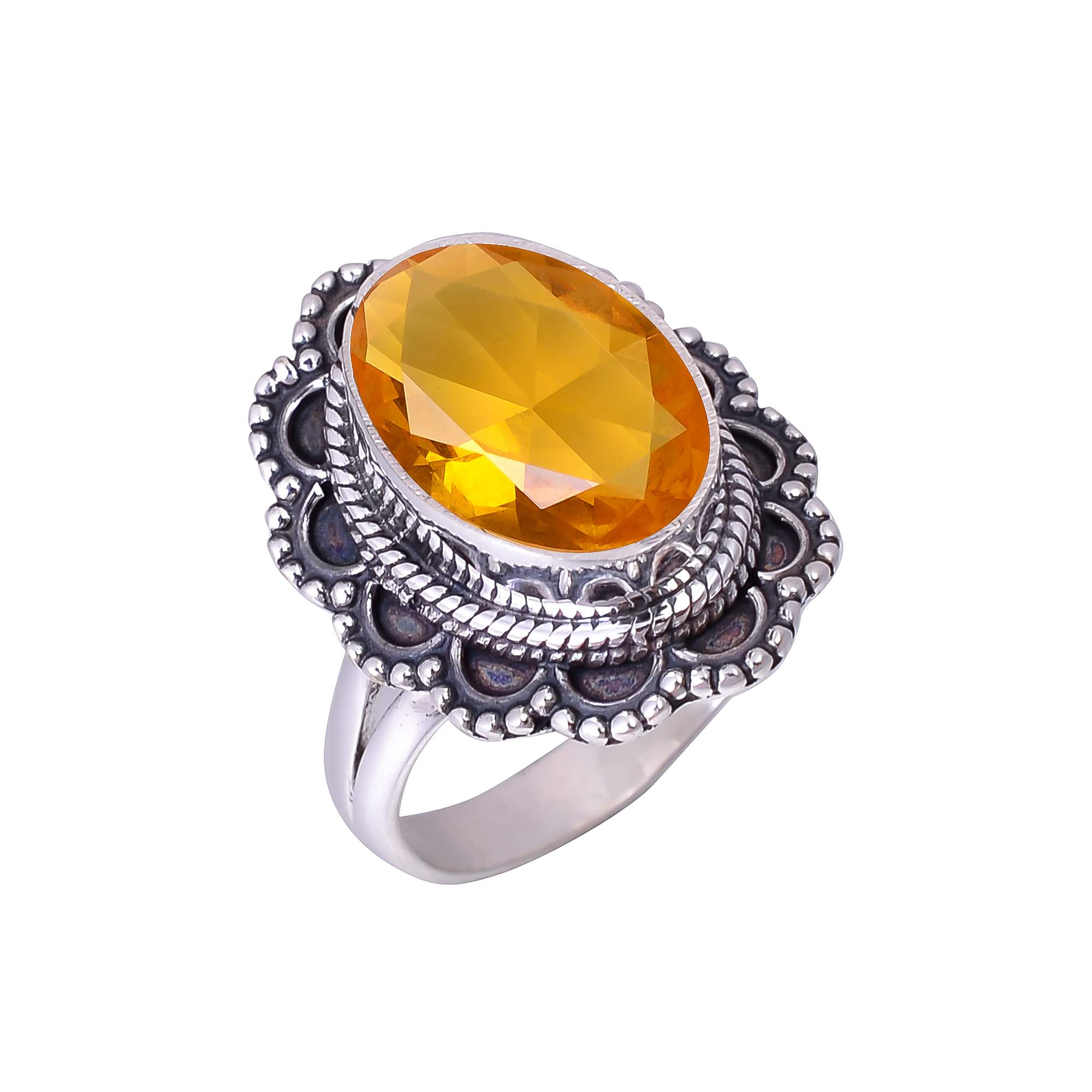 Citrine - Simulated 925 Sterling Silver Ring
