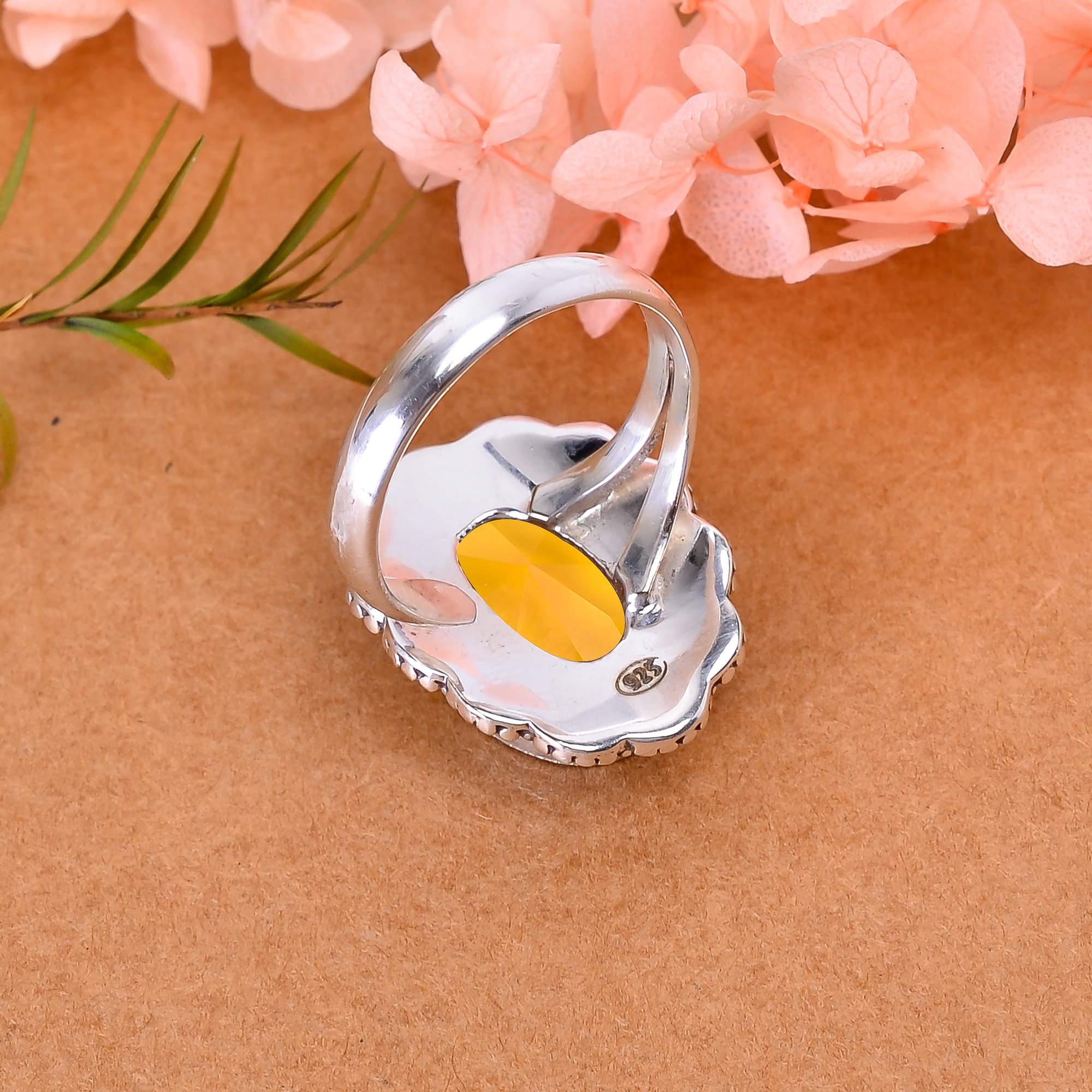 Citrine - Simulated 925 Sterling Silver Ring