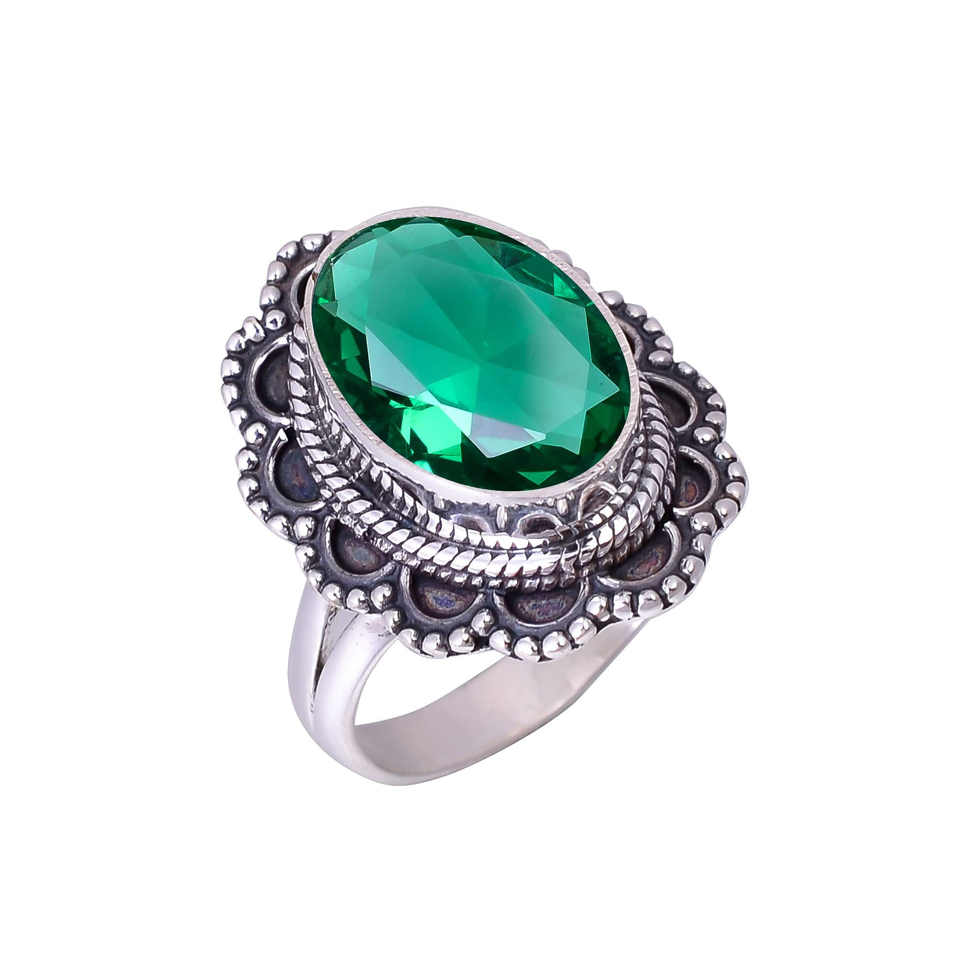 Tsavorite - Simulated 925 Sterling Silver Ring