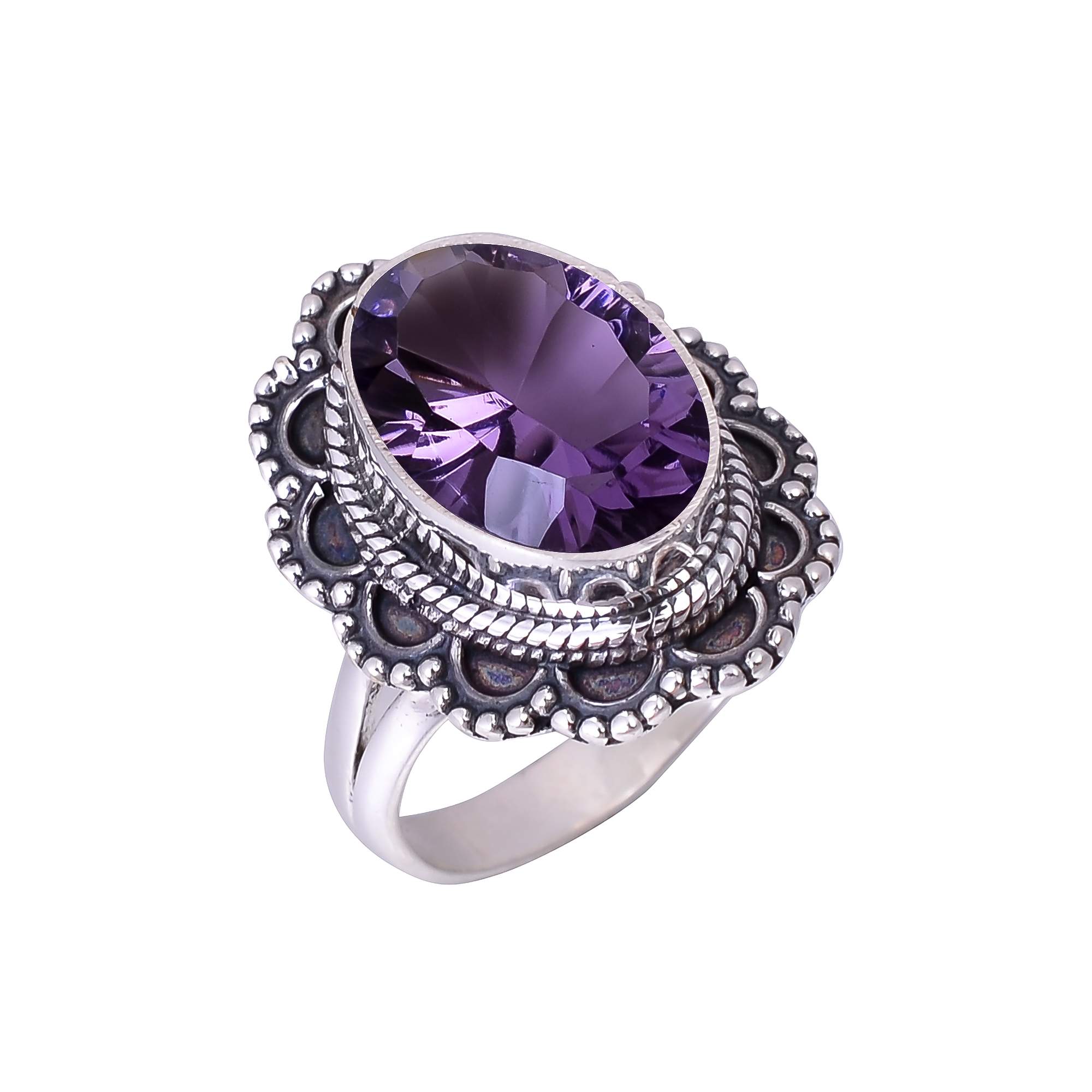 Purple Amethyst - Simulated 925 Sterling Silver Ring