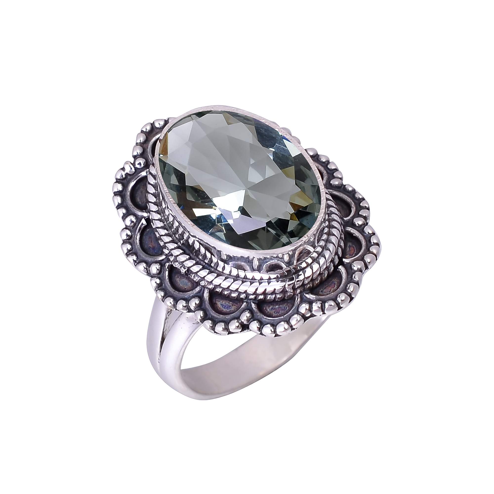 Black Tourmaline - Simulated 925 Sterling Silver Ring