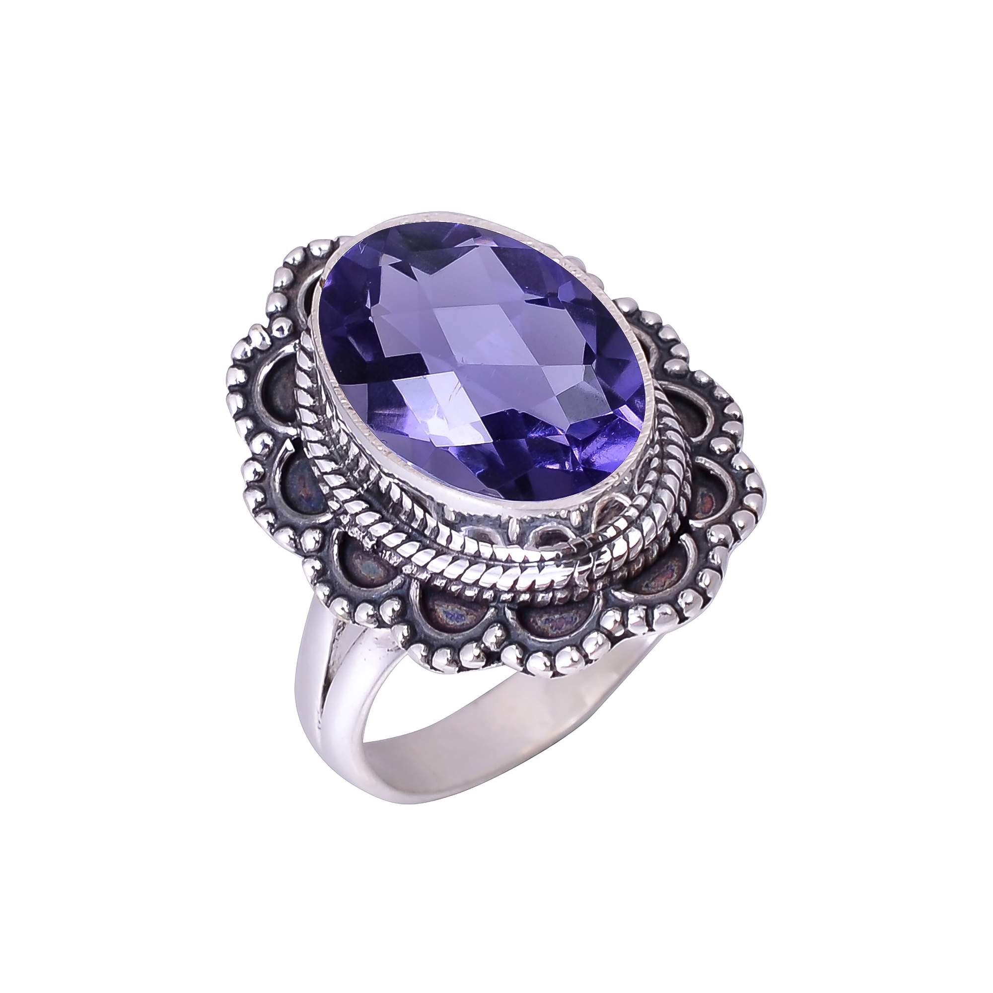Iolite - Simulated 925 Sterling Silver Ring