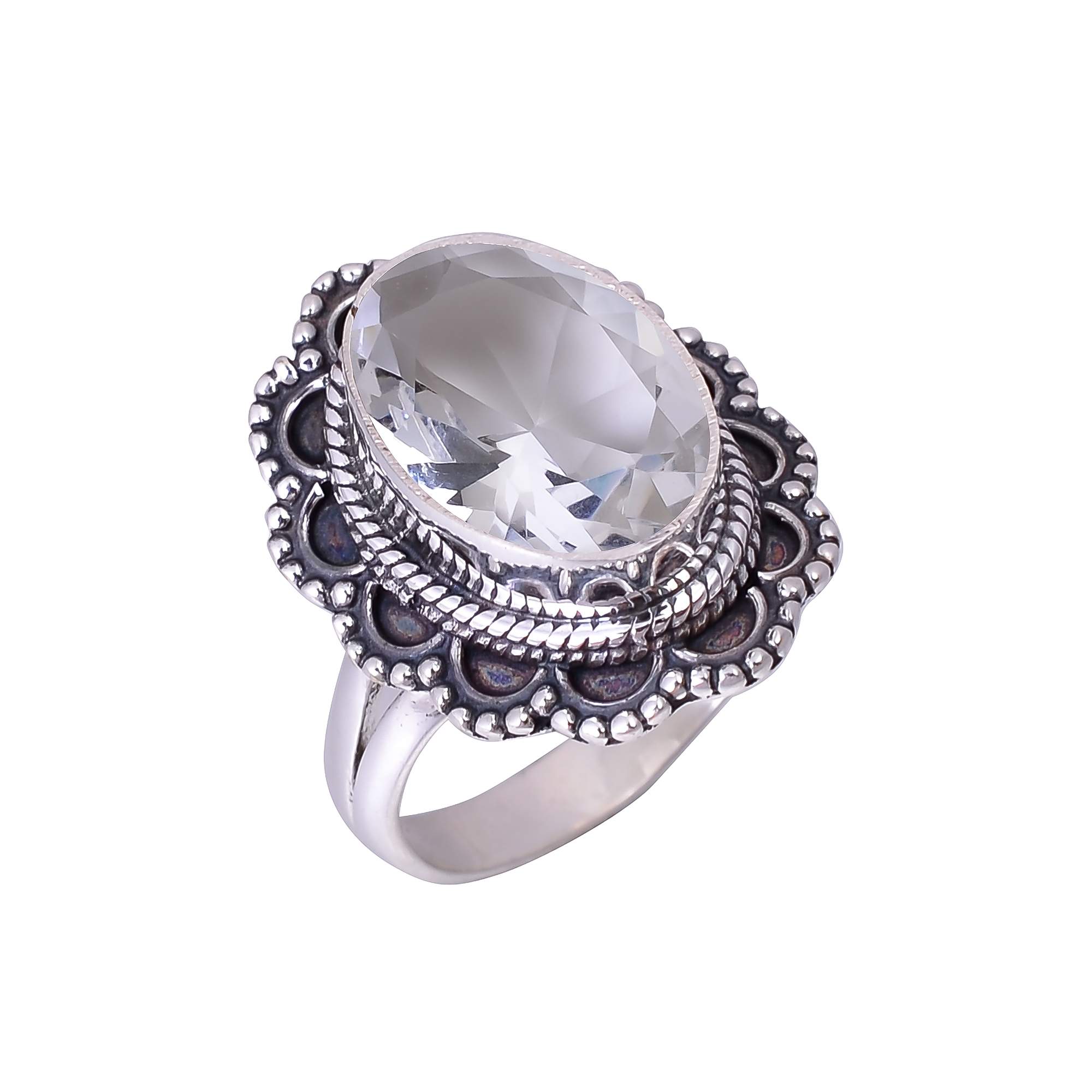 White Topaz - Simulated 925 Sterling Silver Ring