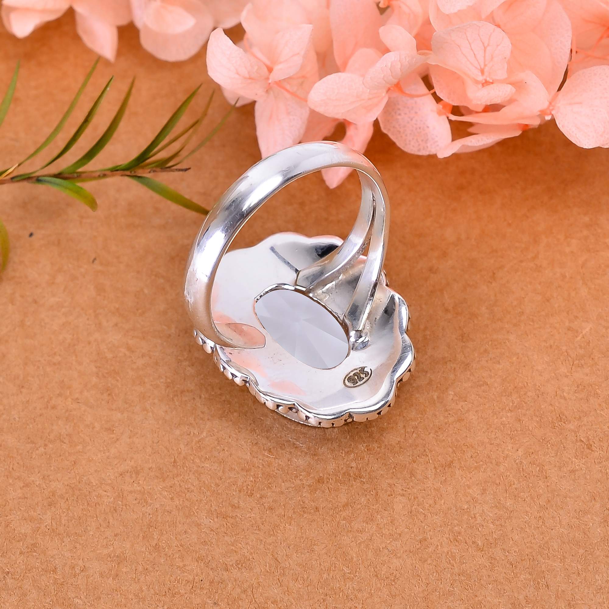 White Topaz - Simulated 925 Sterling Silver Ring