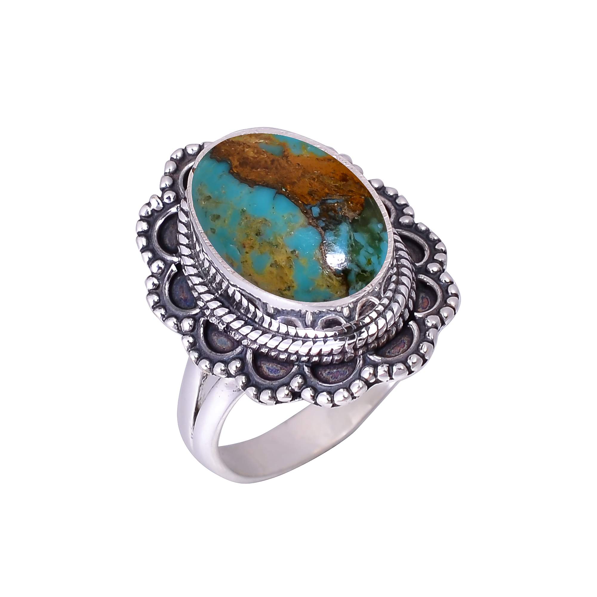 Copper Turquoise - Pilot Mountain 925 Sterling Silver Ring