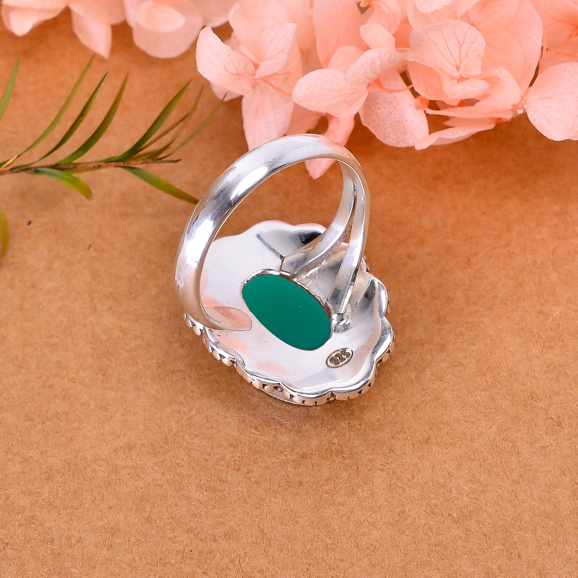 Green Onyx 925 Sterling Silver Ring