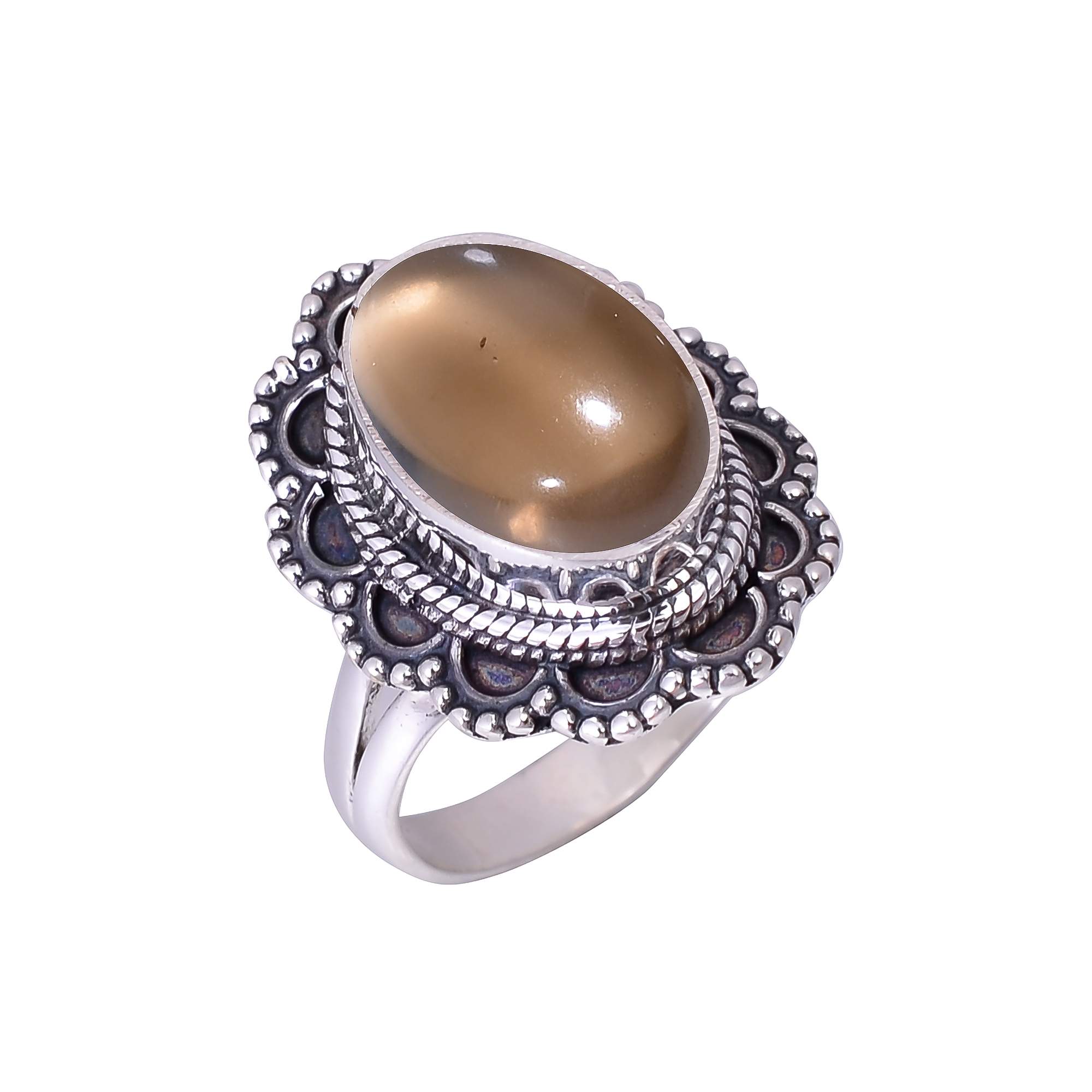 Smoky Quartz - Brazil 925 Sterling Silver Ring