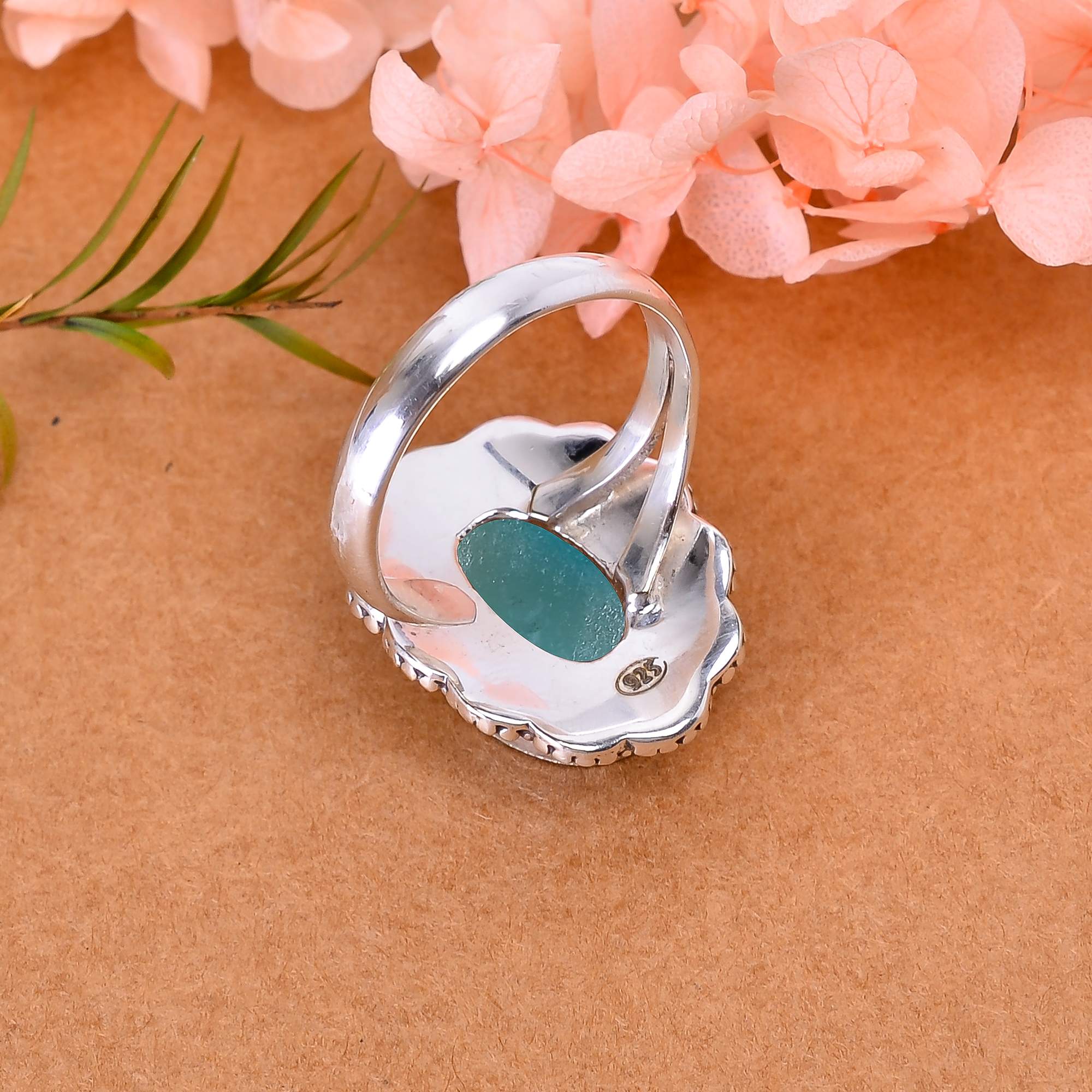 Black Titanium Agate Drusy 925 Sterling Silver Ring
